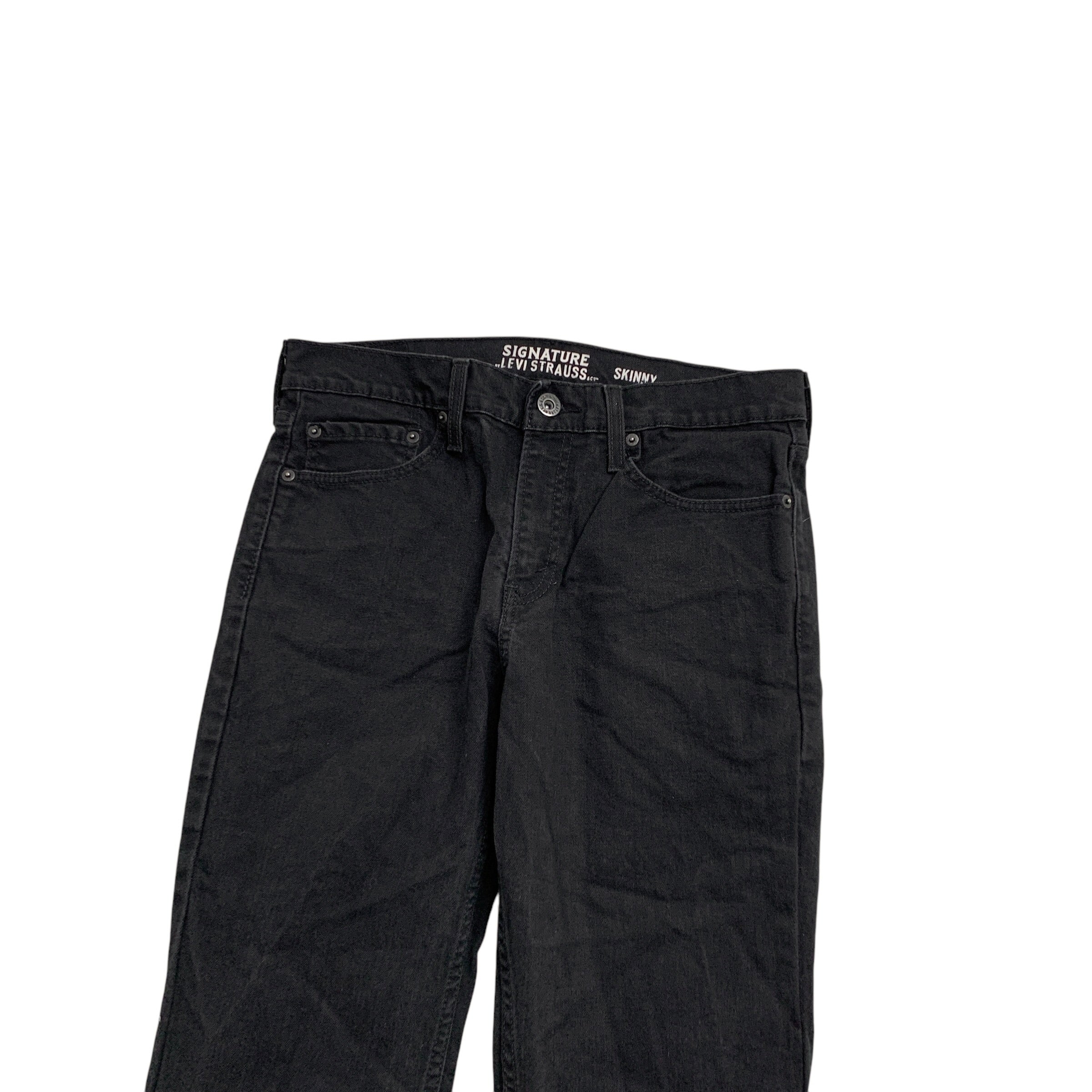 Levis Signature Jeans W31 L29 Mens Black Skinny Fit Stretch Denim (E)