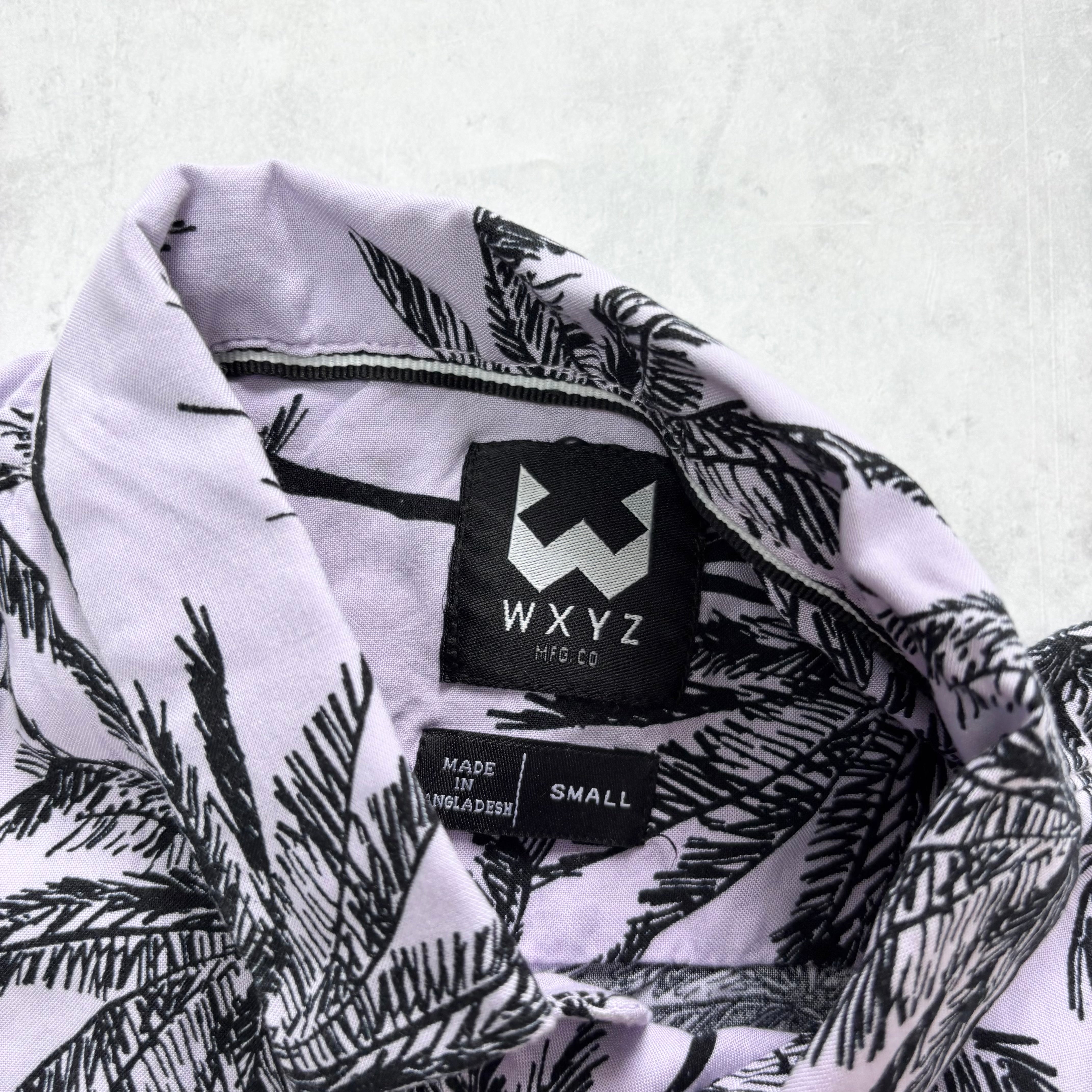 Hawaiian Shirt Mens Small Purple Floral Aloha Short Sleeve Viscose (E)