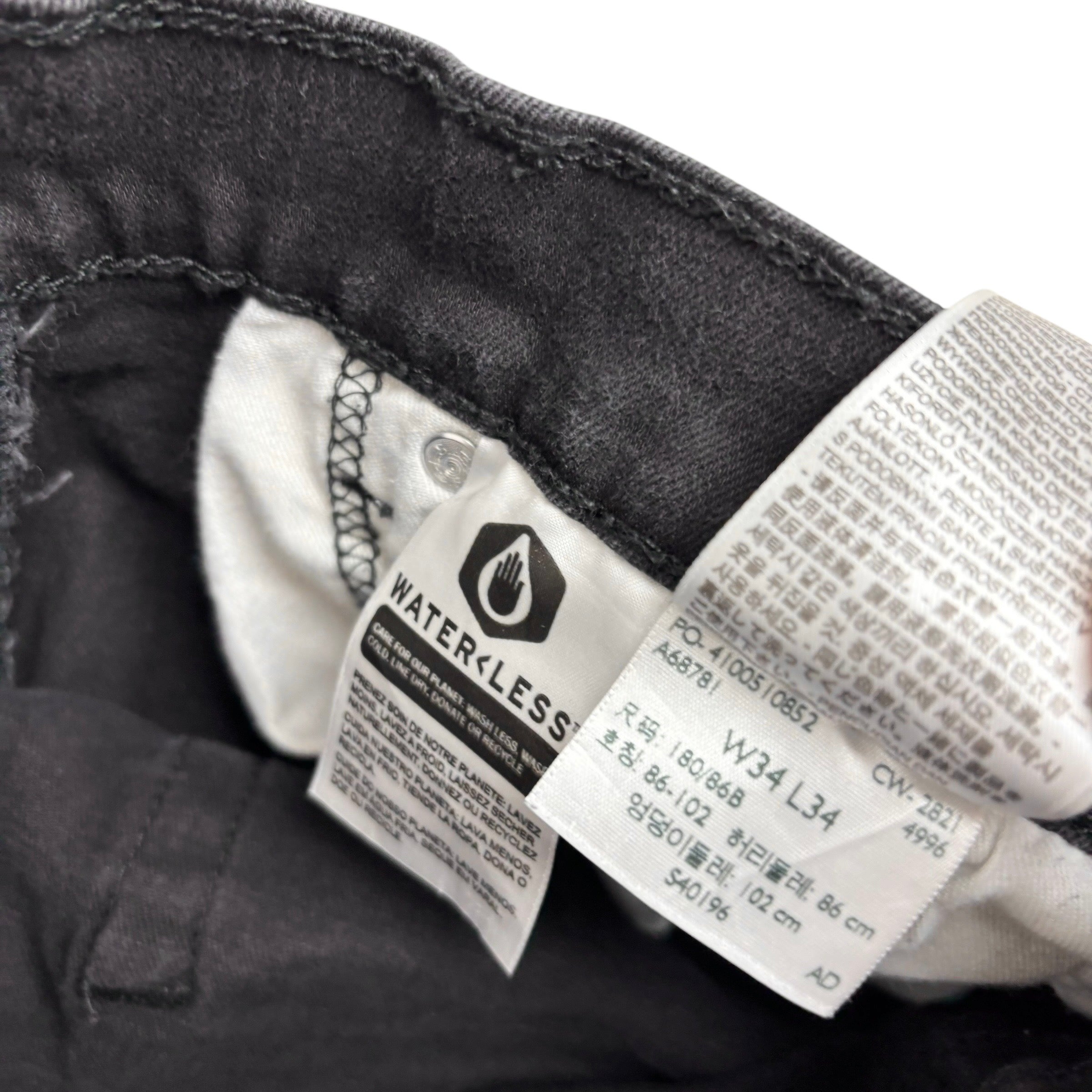 Levis 512 Jeans W34 L34 Mens Black Slim Tapered Fit Stretch Denim (E)