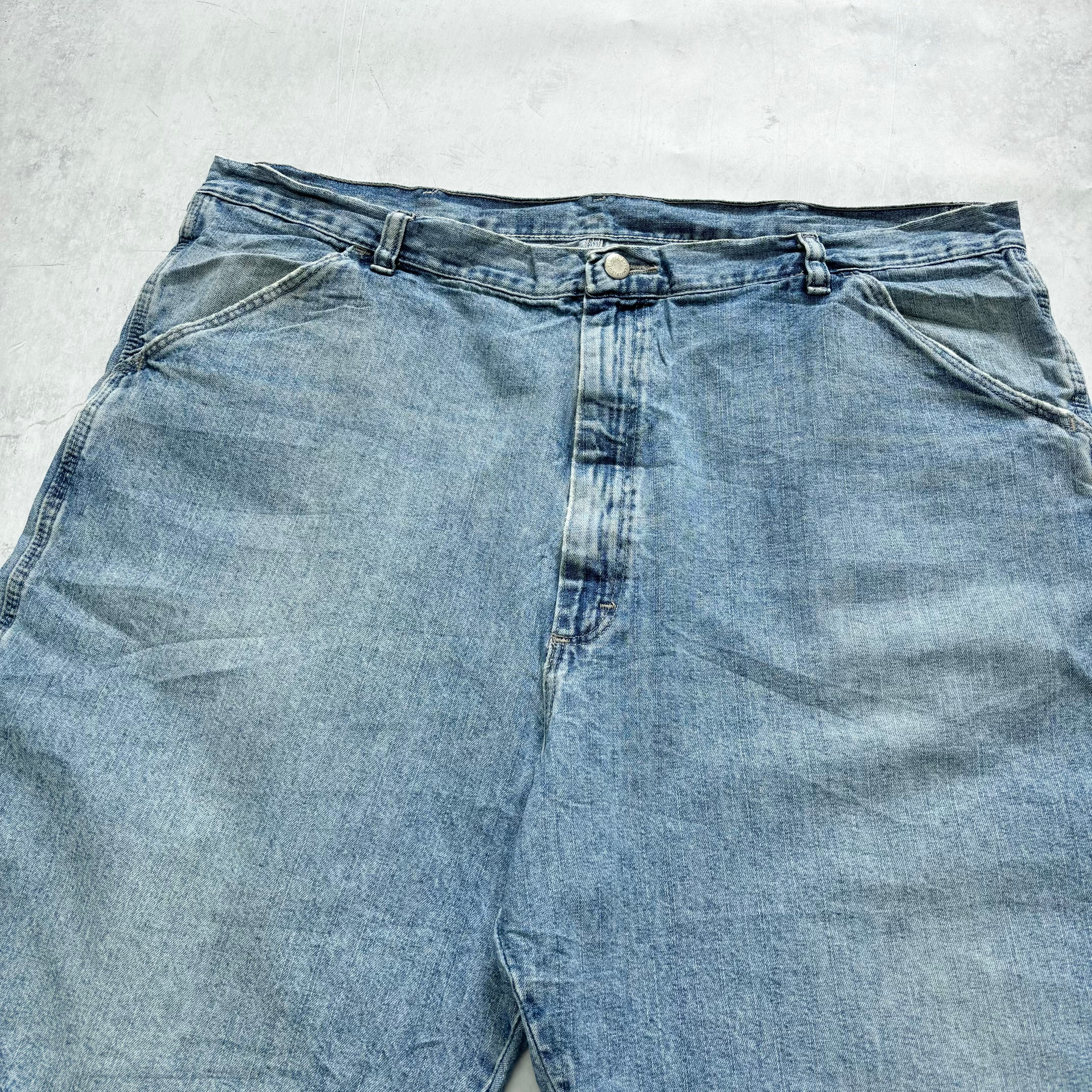 Vintage Wrangler Jorts W40 Mens Denim Shorts Light Blue Baggy Relaxed Carpenter