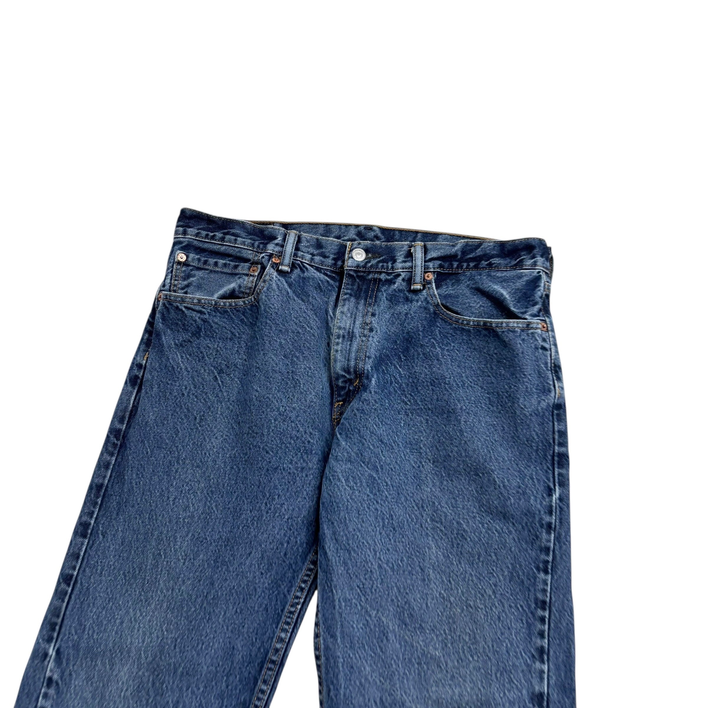 Levis 505 Jeans W35 L31 Mens Mid Blue Regular Straight Fit Vintage Denim (F)