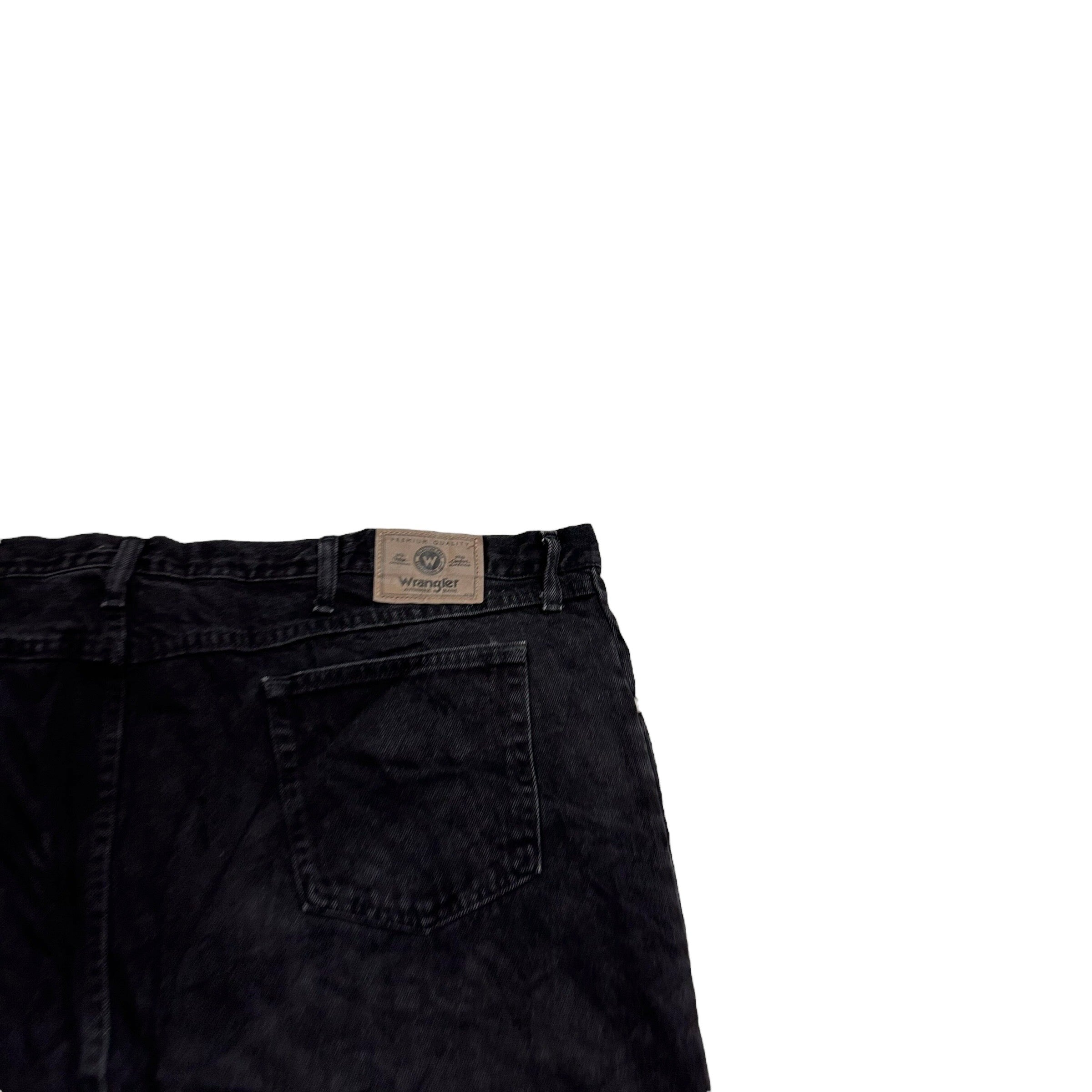 Wrangler Jeans W46 L32 Mens Black Relaxed Straight Fit Baggy Denim (E)