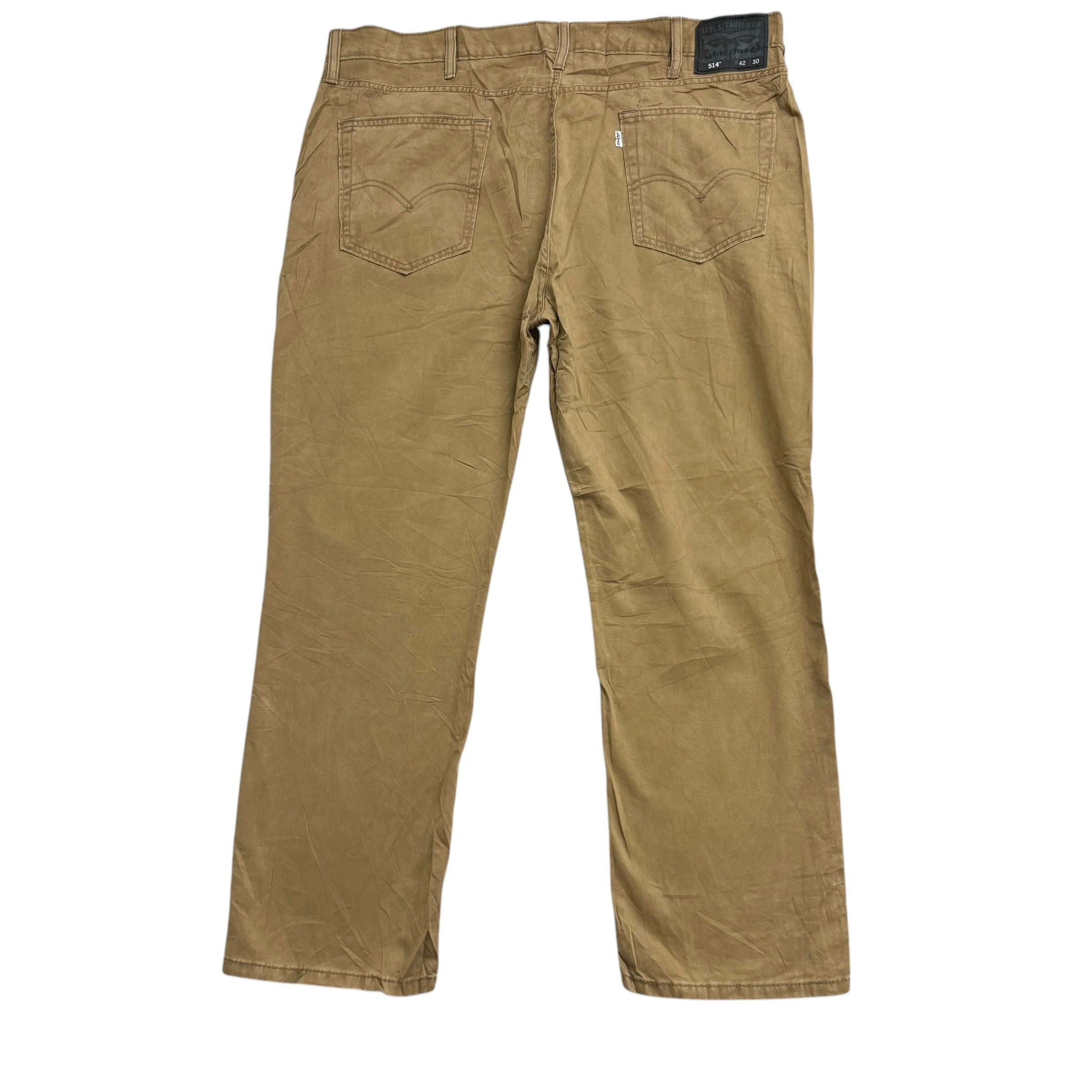 Levis 514 Trousers W42 L30 Mens Golden Tan Regular Straight Fit Cotton Pants