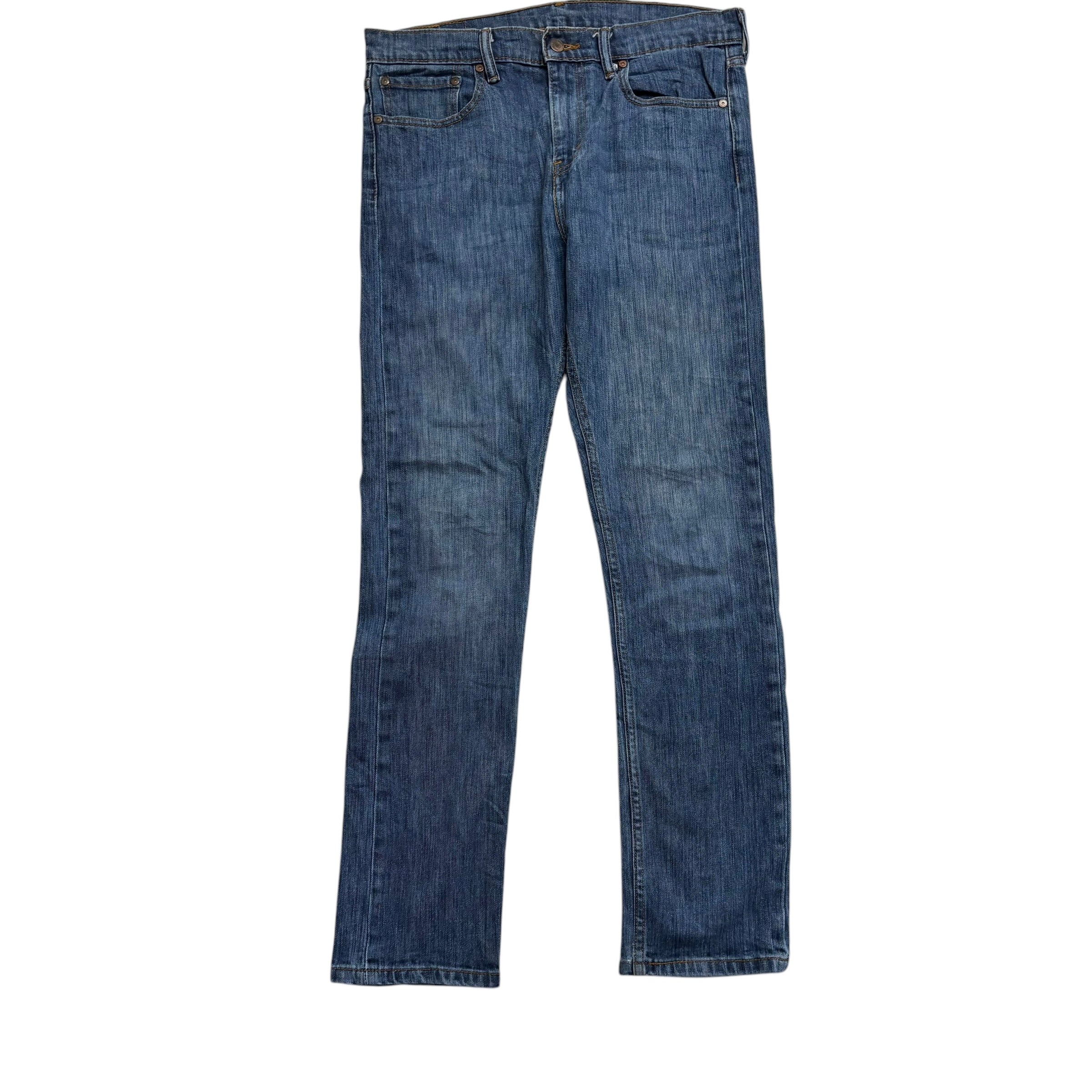 Levis 510 Jeans W34 L32 Mens Mid Blue Skinny Fit Stretch Denim (E)