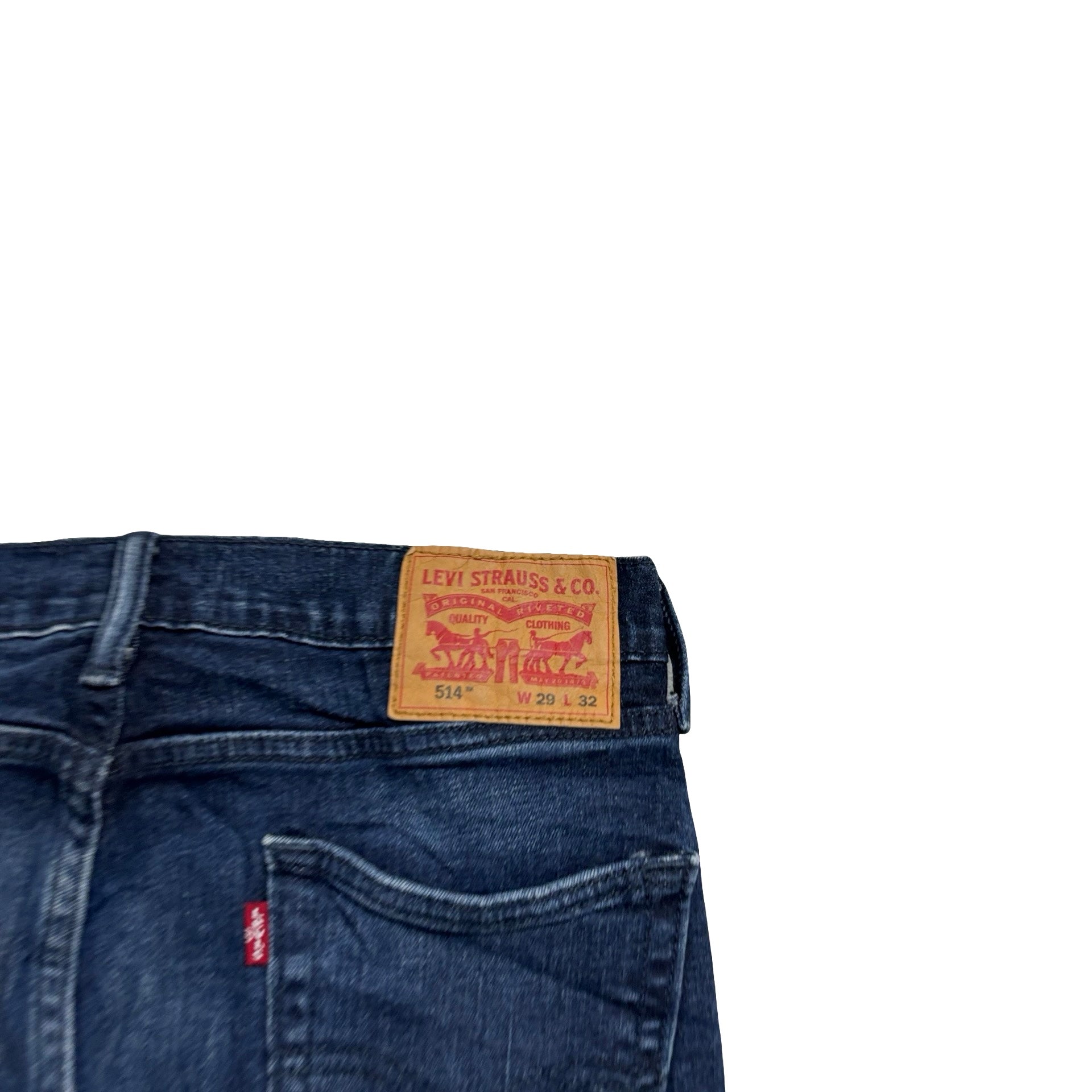 Levis 514 Jeans W29 L32 Mens Dark Blue Regular Straight Fit Stretch Denim (E)