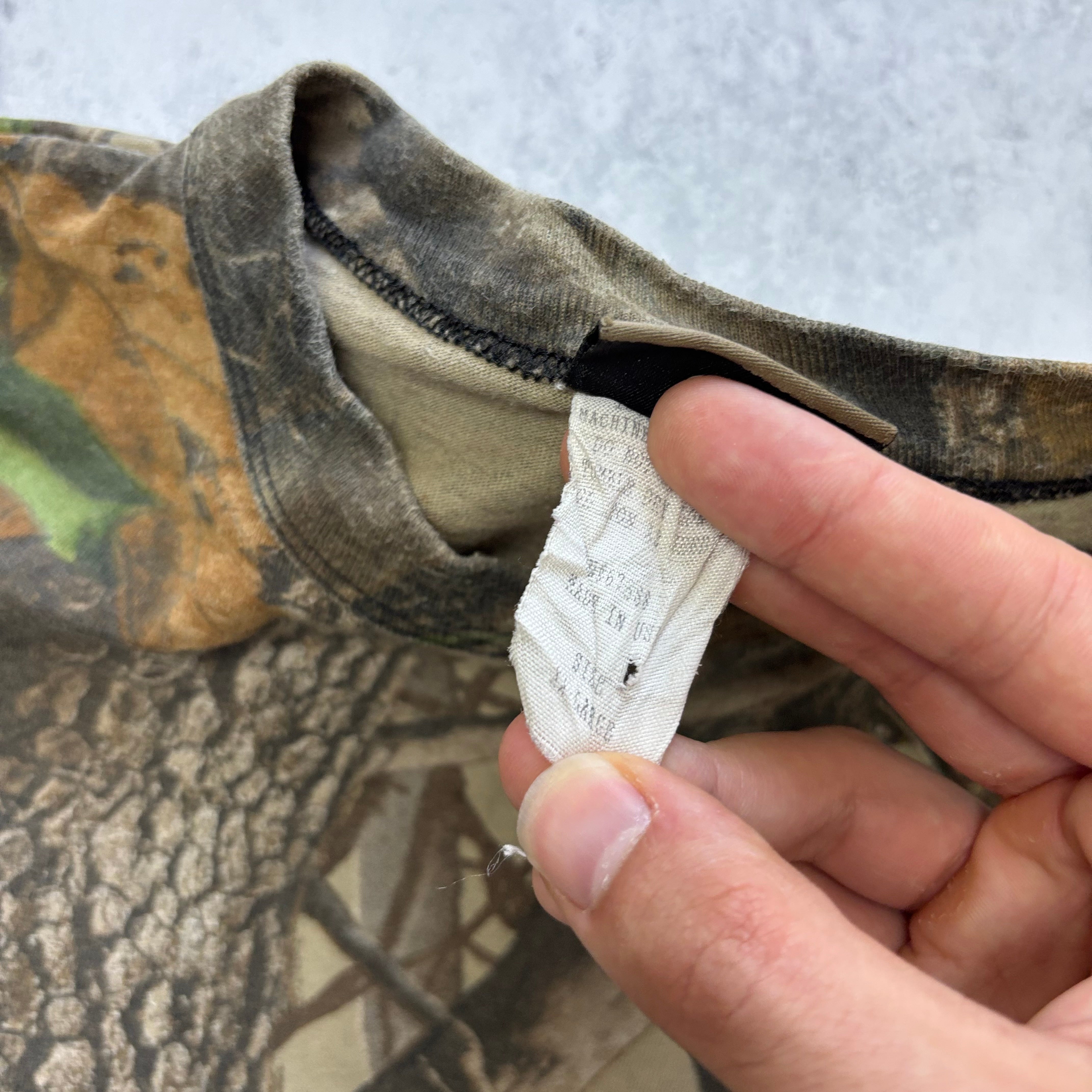 Vintage RealTree T Shirt Mens XXL Camo 90s Hunting Long Sleeve (E)