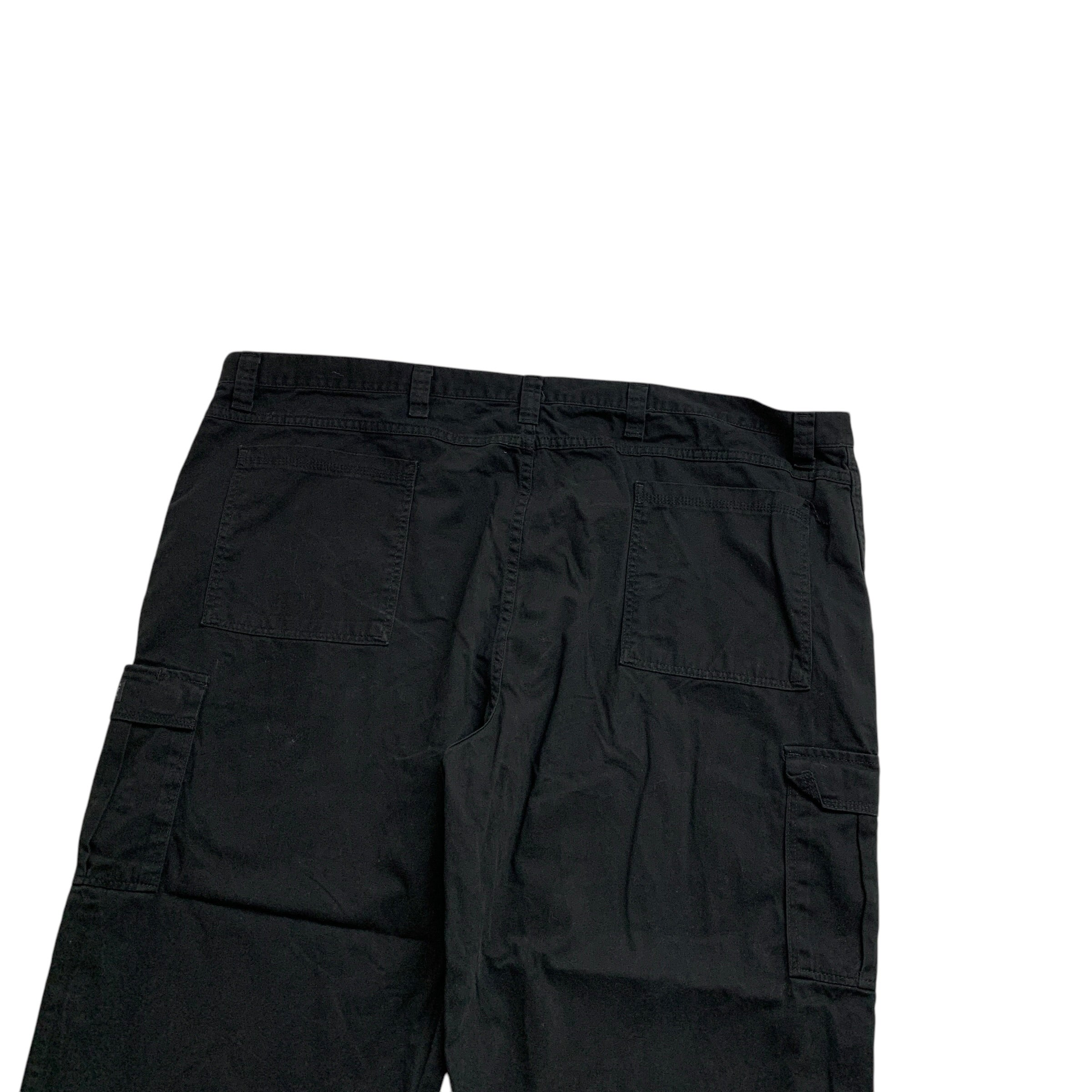 Wrangler Cargo Trousers W50 L32 Mens Black Relaxed Straight Fit Cotton Pants