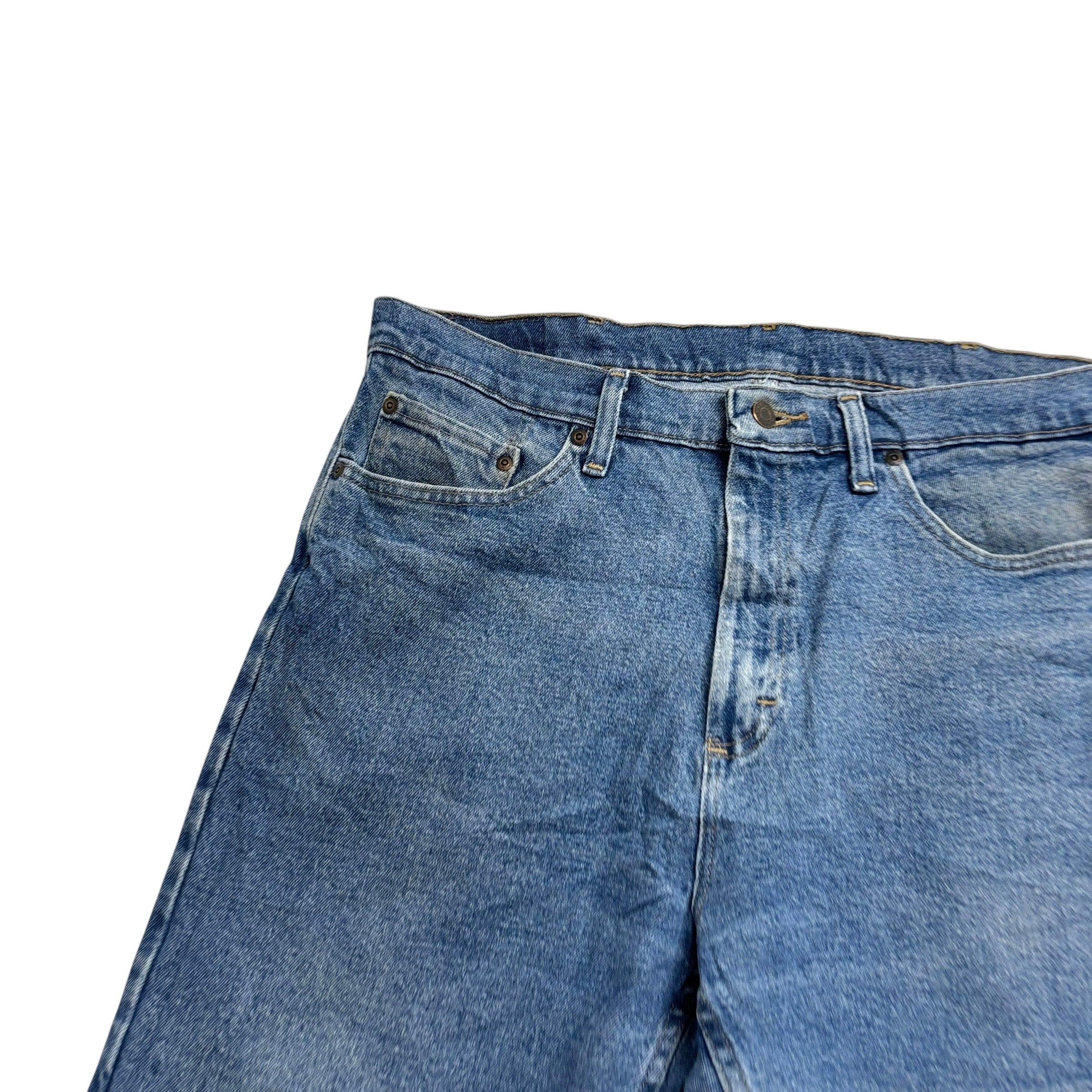 Wrangler Jorts W34 Mens Denim Shorts Mid Blue Regular Fit Stretch