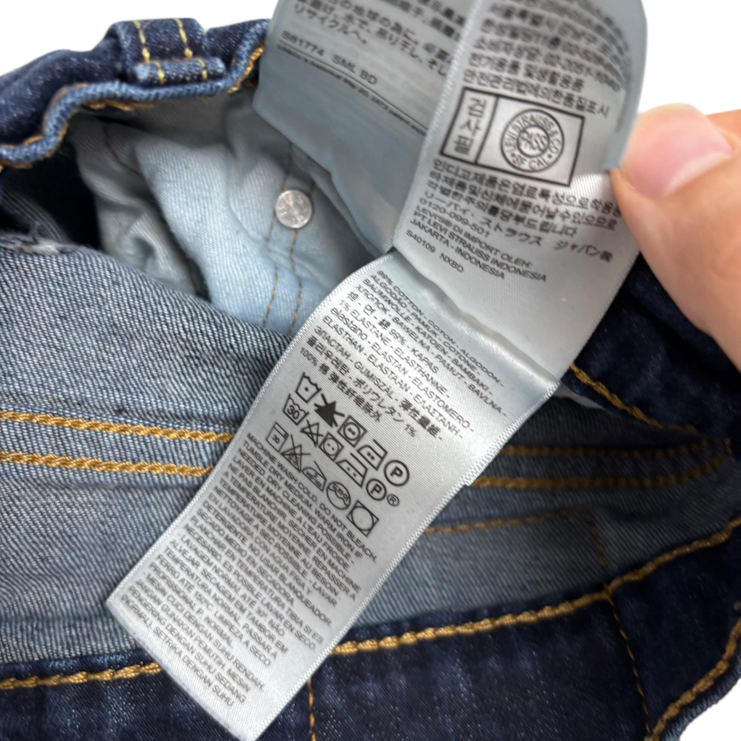 Levis 512 Jeans W32 L29 Mens Dark Blue Slim Tapered Fit Stretch Denim (F)