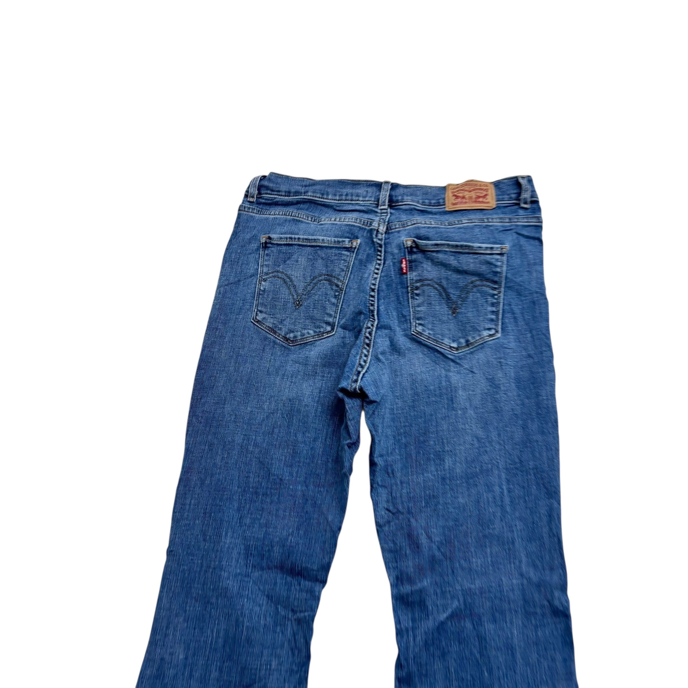 Levis Jeans W28 L30 Womens Classic Bootcut Mid Blue Stretch Denim (E)