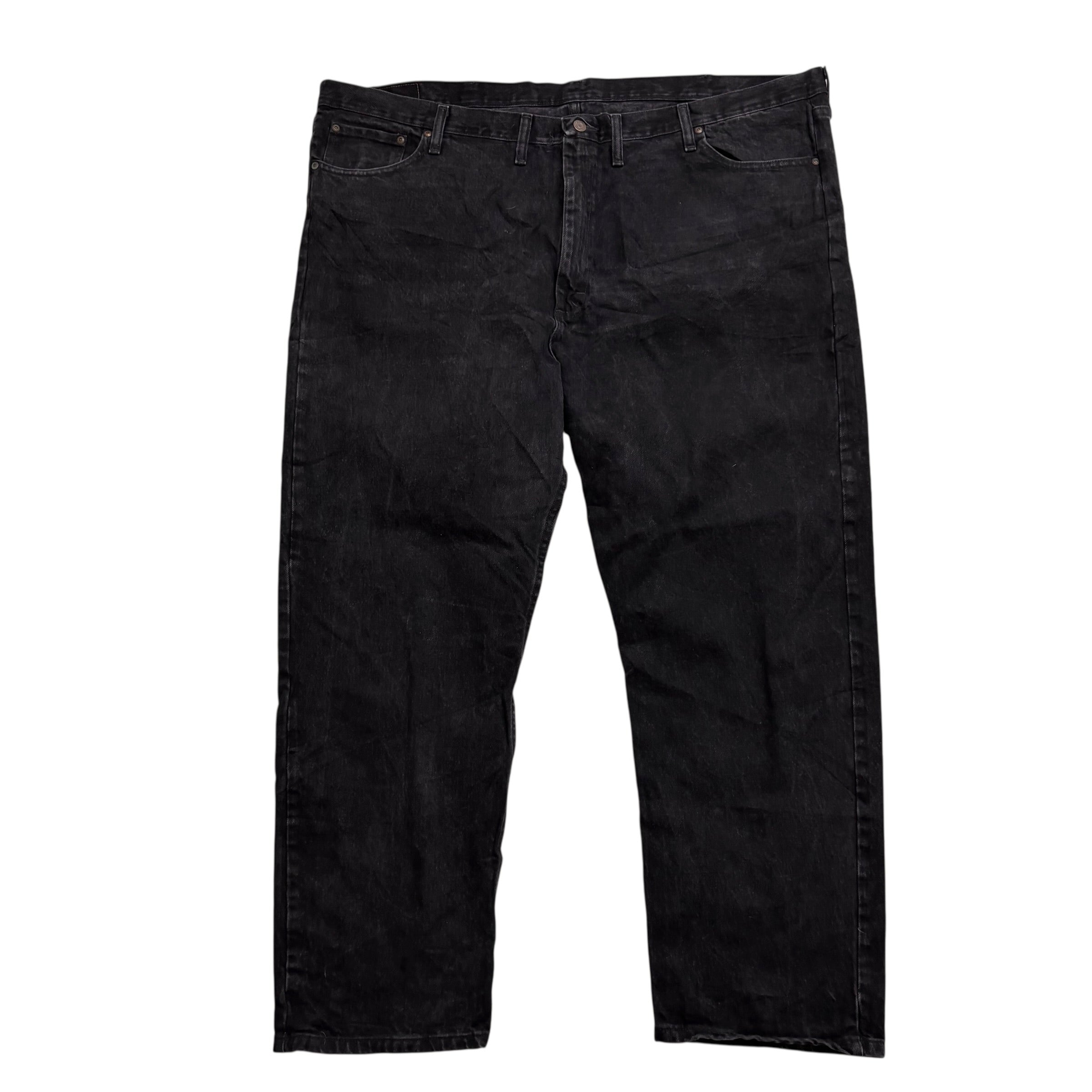 Wrangler Jeans W50 L30 Mens Black Relaxed Straight Fit Baggy Denim (E)