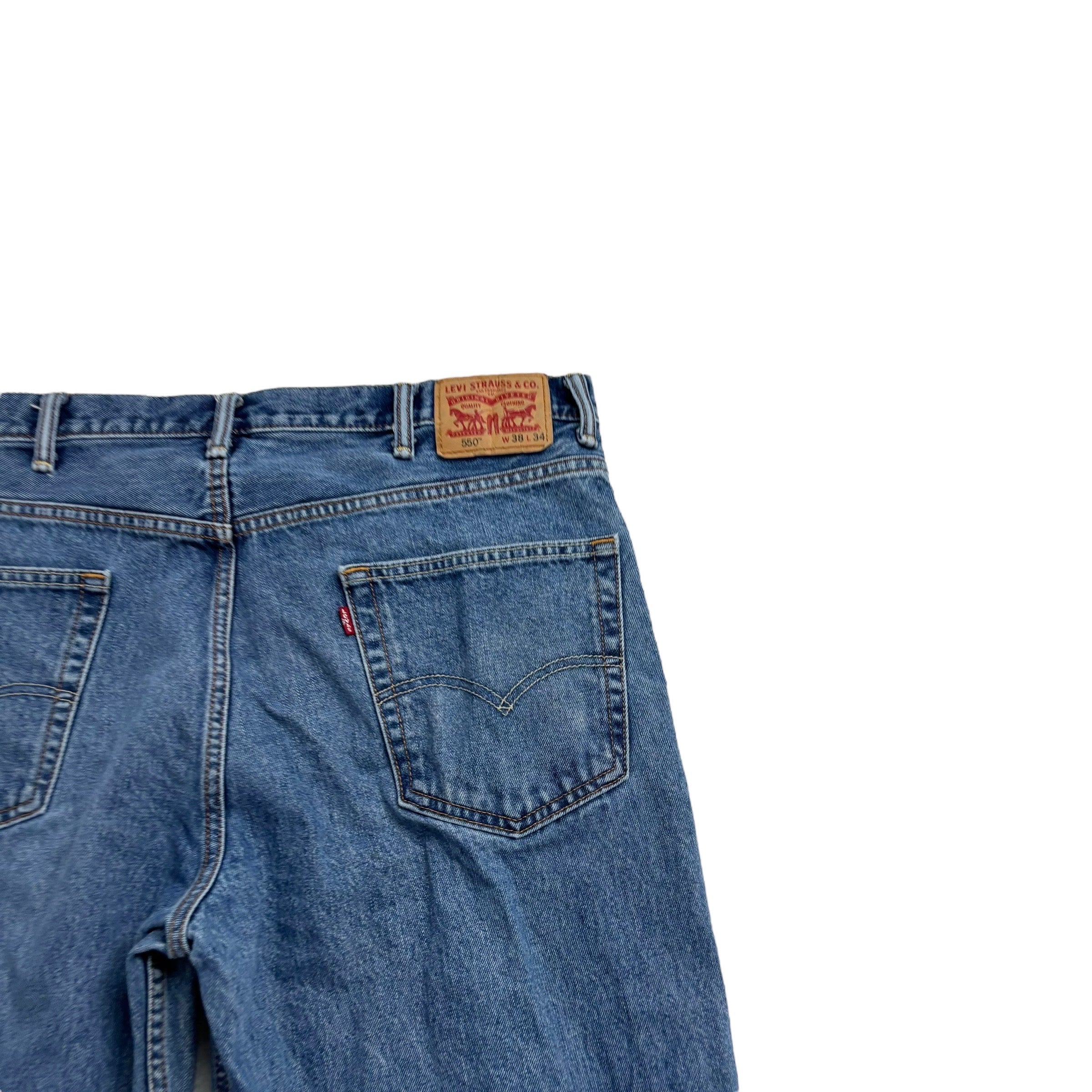 Levis 550 Jeans W38 L34 Mens Mid Blue Baggy Relaxed Straight Fit Denim (F)