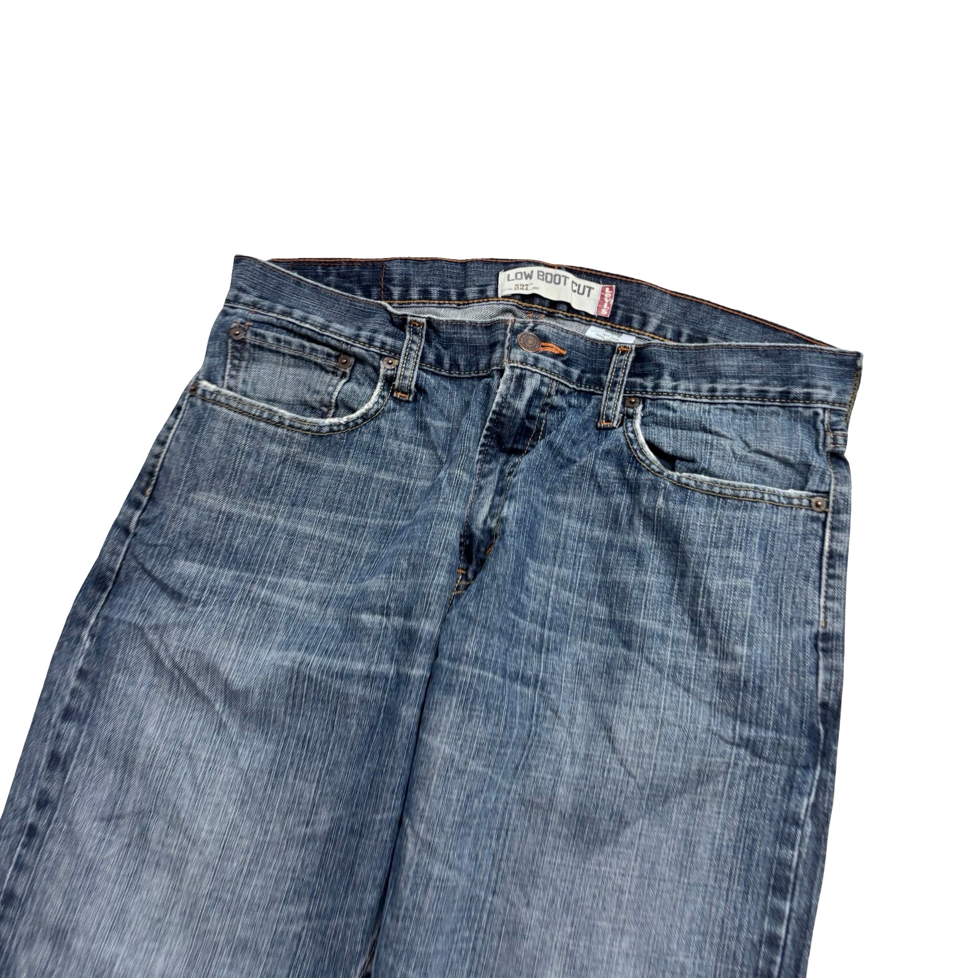 Levis 527 Jeans W34 L30 Mens Mid Blue Low Bootcut Fit Vintage Denim (F)