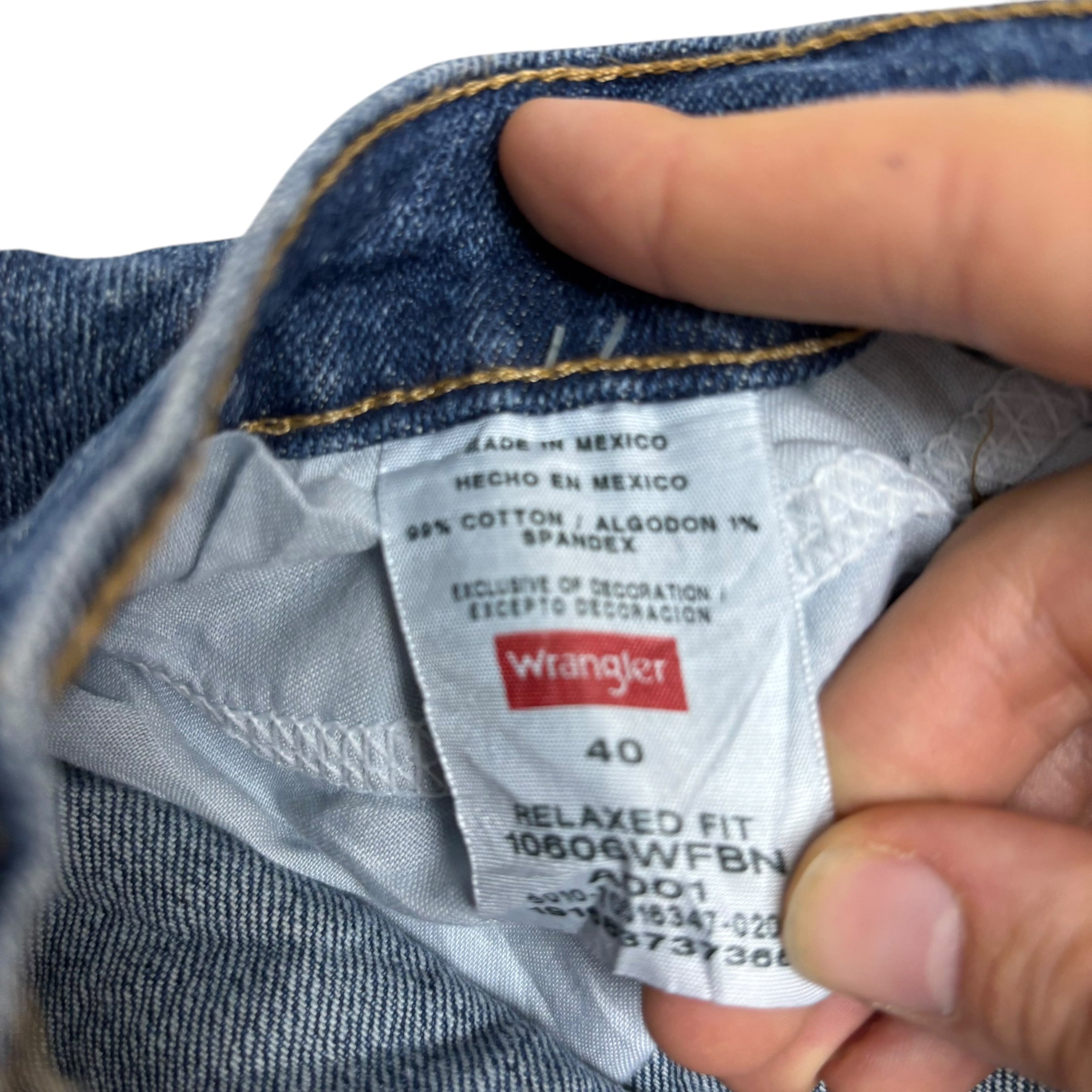 Wrangler Baggy Jorts W40 Mens Denim Shorts Mid Blue Relaxed Fit Stretch (E)