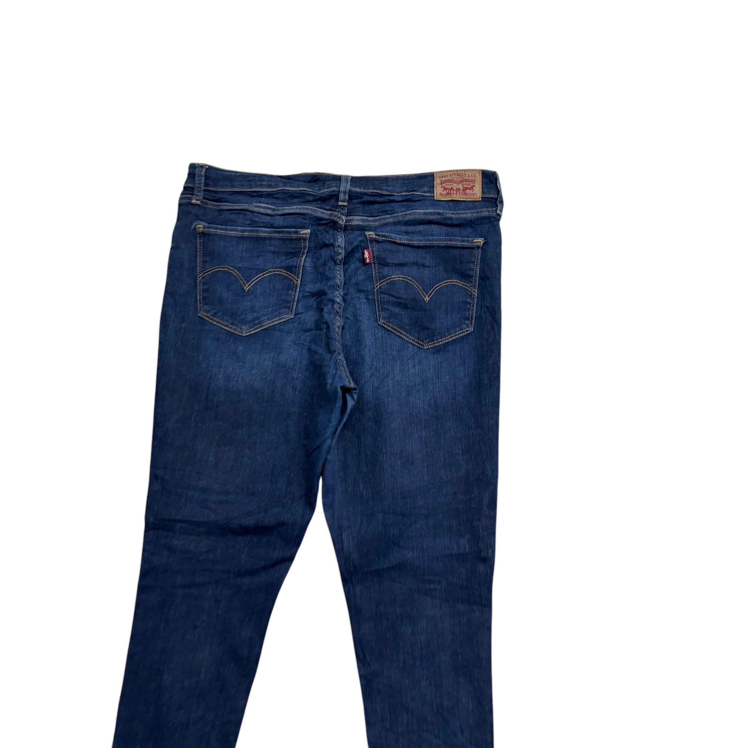 Levis 720 Jeans W32 L28 Womens High Rise Super Skinny Dark Blue Stretch Denim