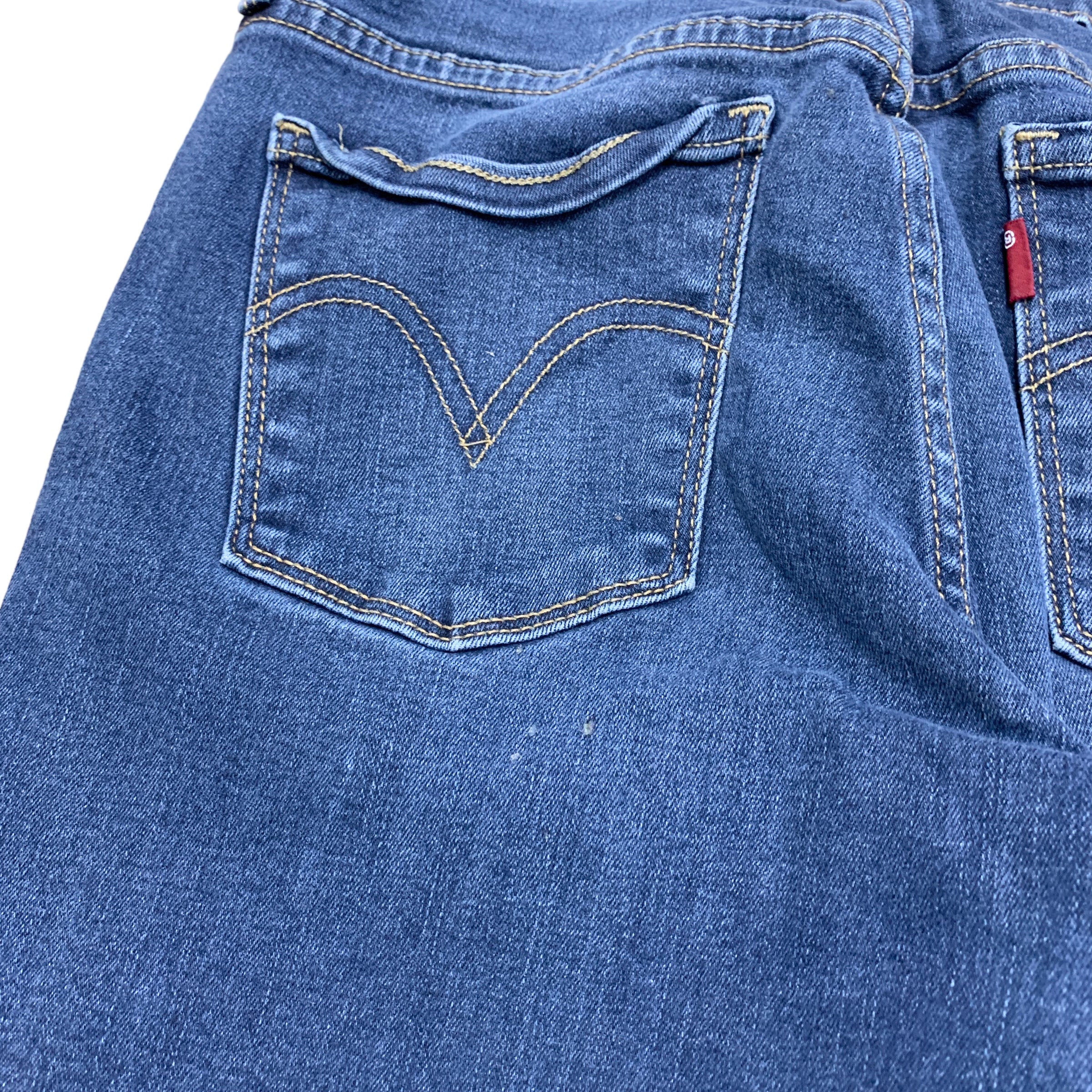 Levis 505 Jeans Womens W28 L32 UK6 Blue Straight Fit Stretch Denim