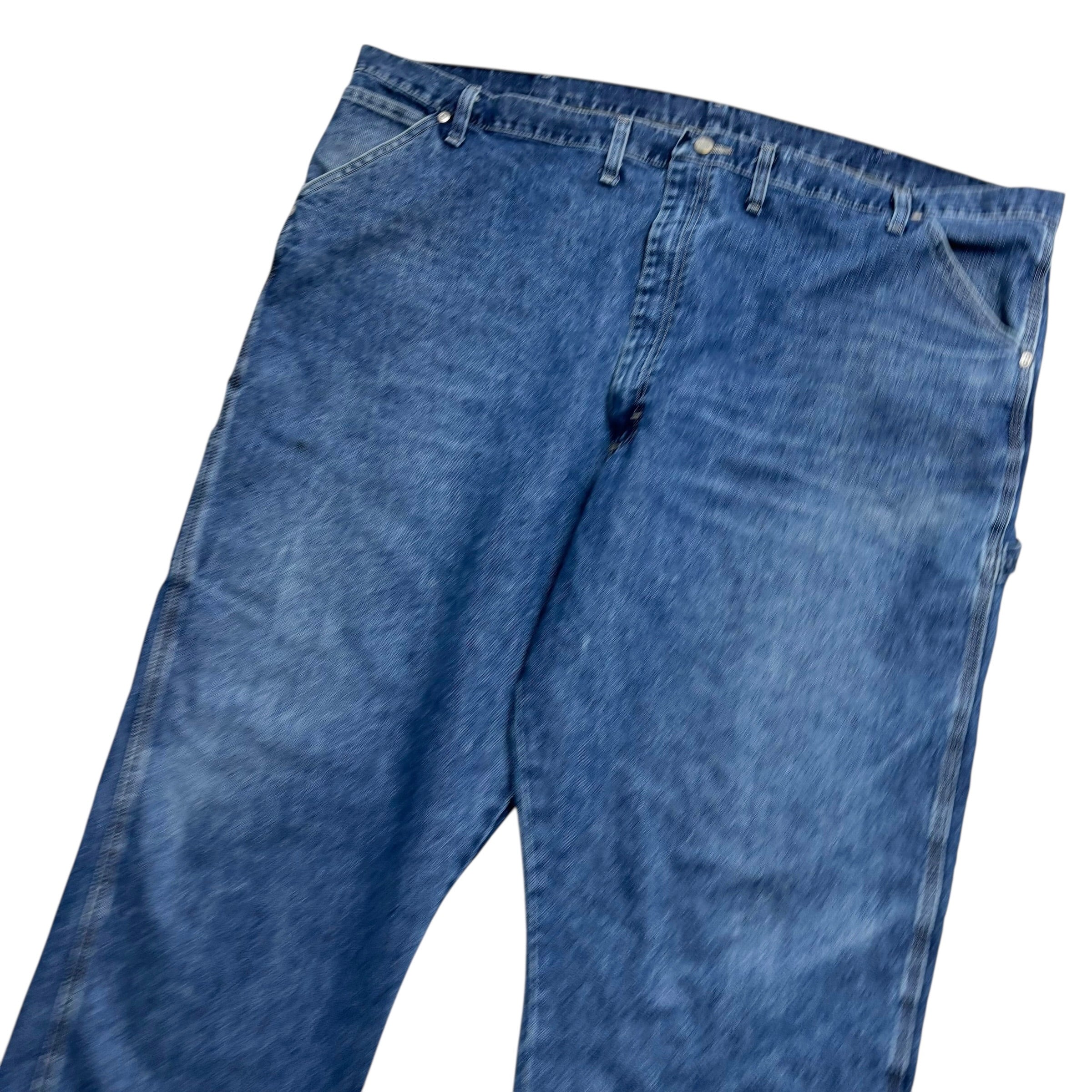 Wrangler Carpenter Jeans W50 L32 Mens Mid Blue Relaxed Straight Fit Denim