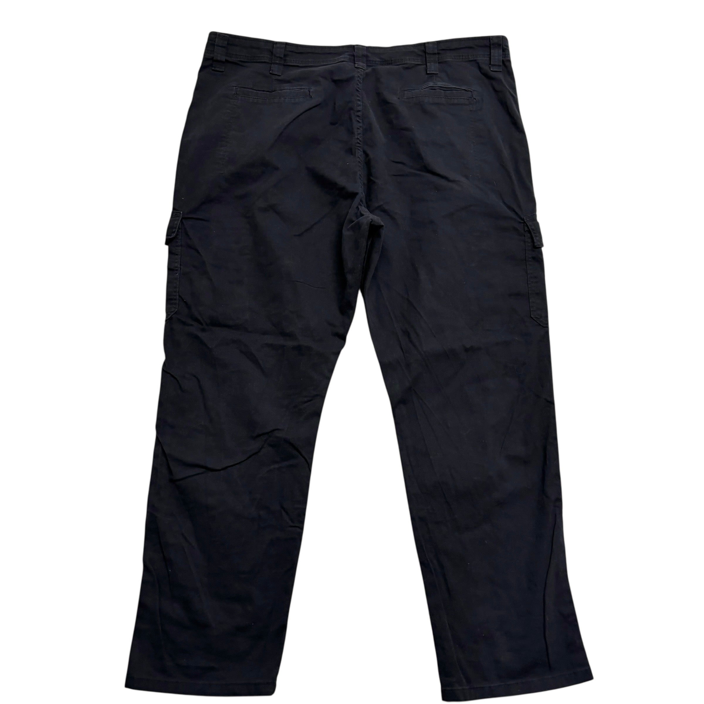 Wrangler Cargo Trousers W42 L30 Mens Black Relaxed Straight Fit Stetch Pants (E)