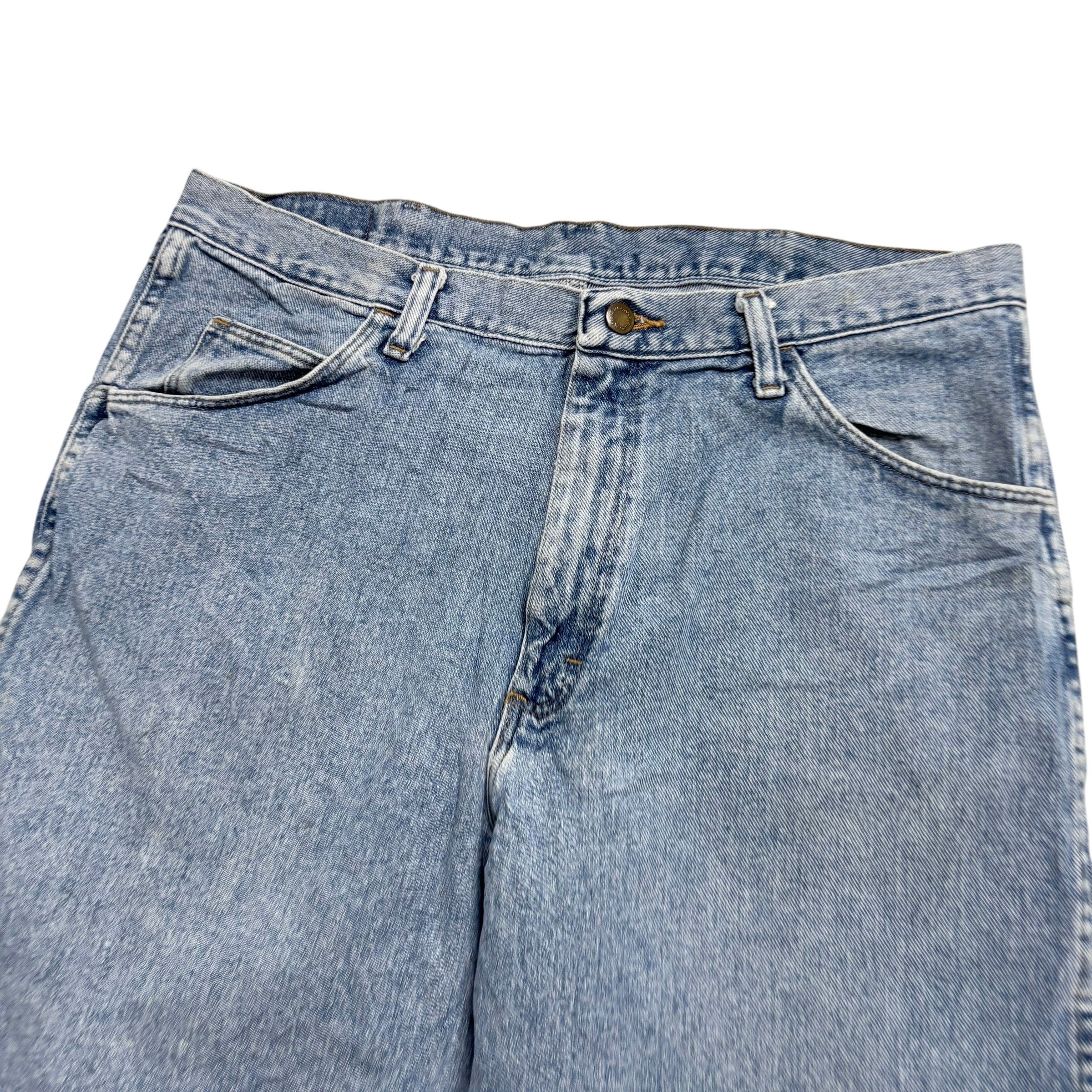 Vintage Wrangler Baggy Jorts W36 Mens Denim Shorts Light Blue Relaxed Fit (E)