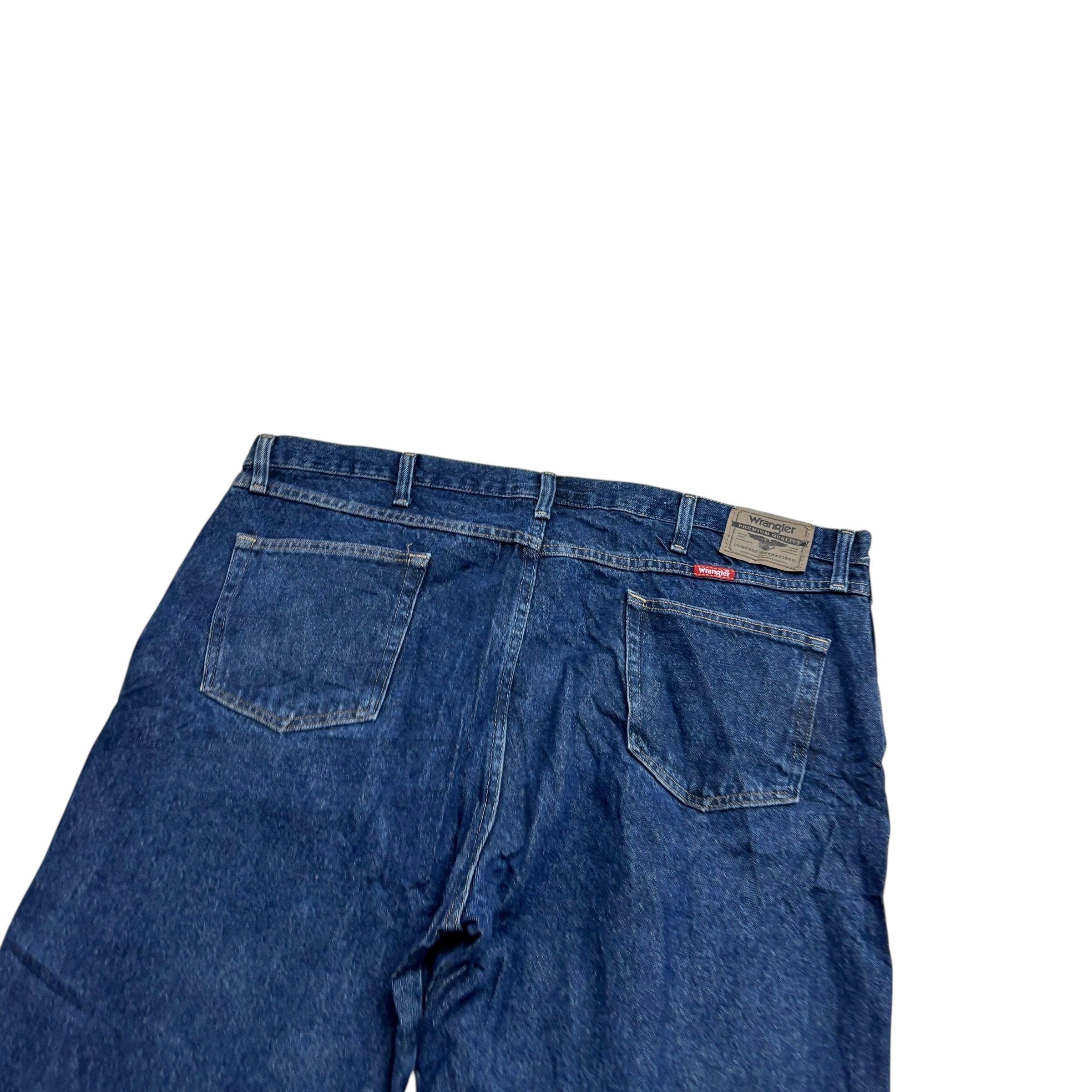 Wrangler Jeans W44 L30 Mens Dark Blue Regular Straight Fit Denim (E)