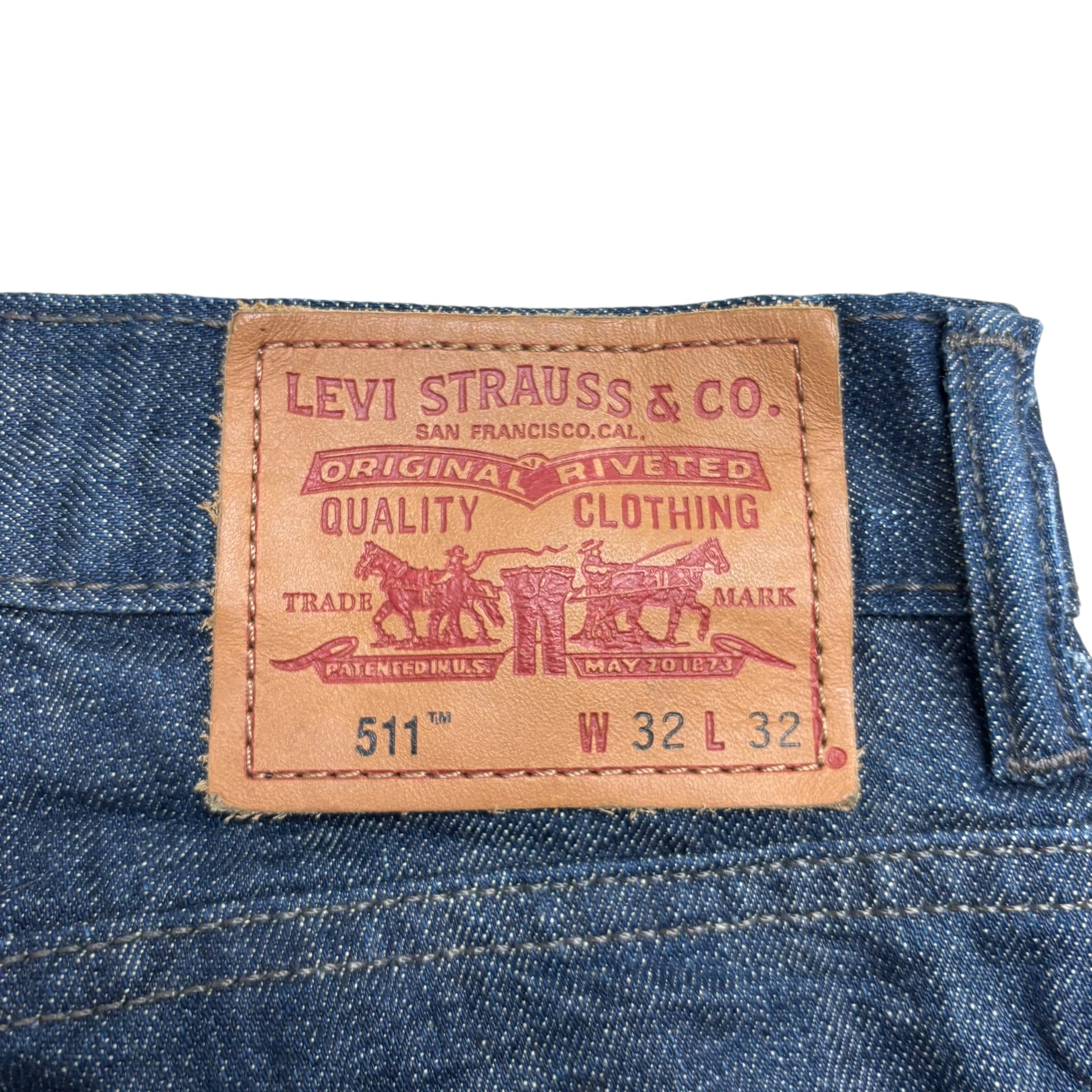 Levis 511 Jeans W32 L32 Mens Dark Blue Slim Fit Vintage Denim