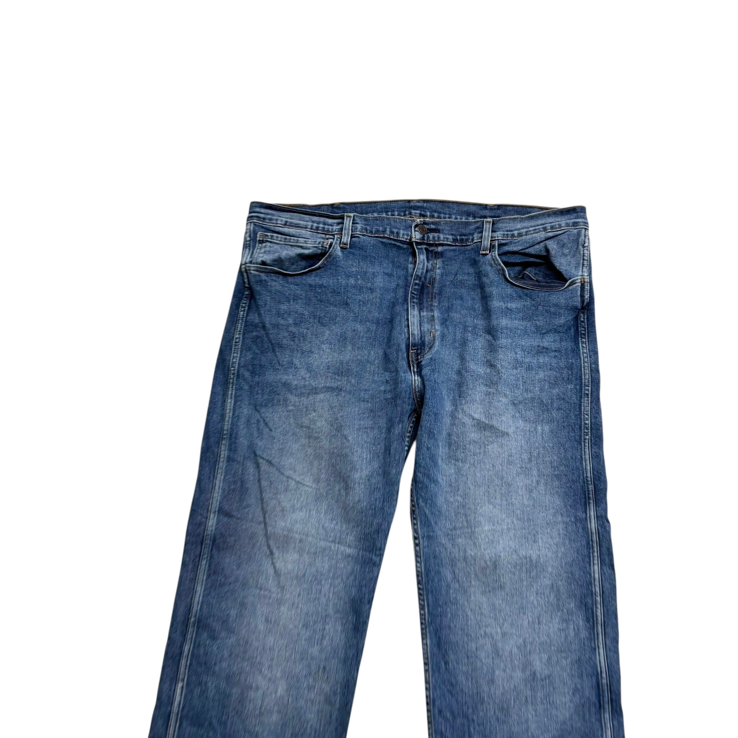 Levis Workwear Jeans W42 L30 Mens Mid Blue Regular Straight Fit Stretch Denim (E)