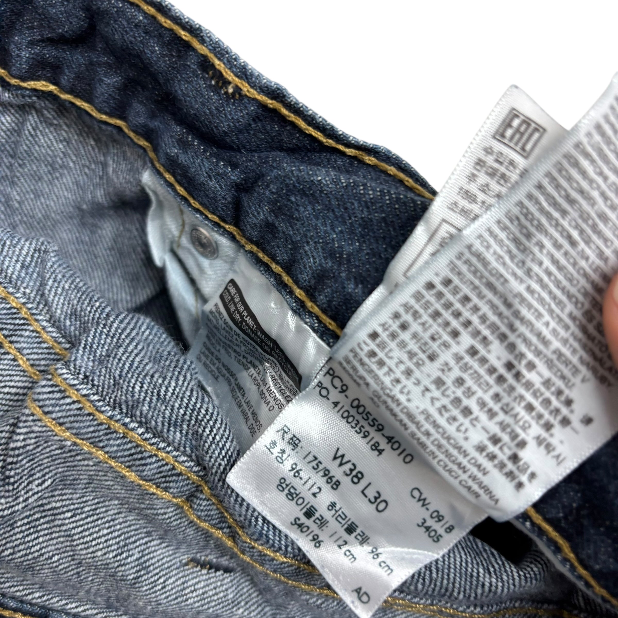 Levis 559 Jeans W38 L30 Mens Dark Blue Baggy Relaxed Straight Fit Denim (E)