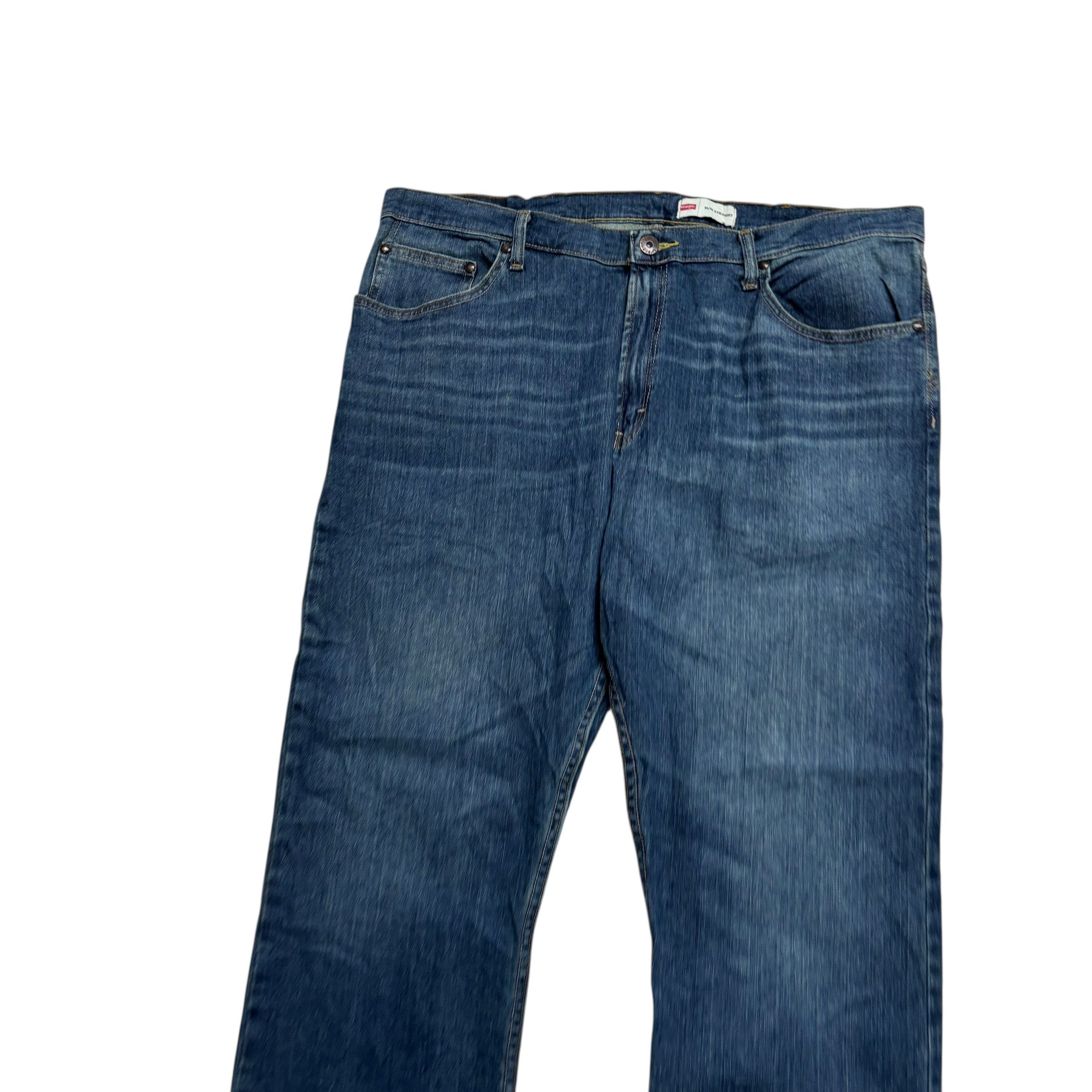 Wrangler Jeans W40 L30 Mens Dark Blue Slim Straight Fit Stretch Denim (E)