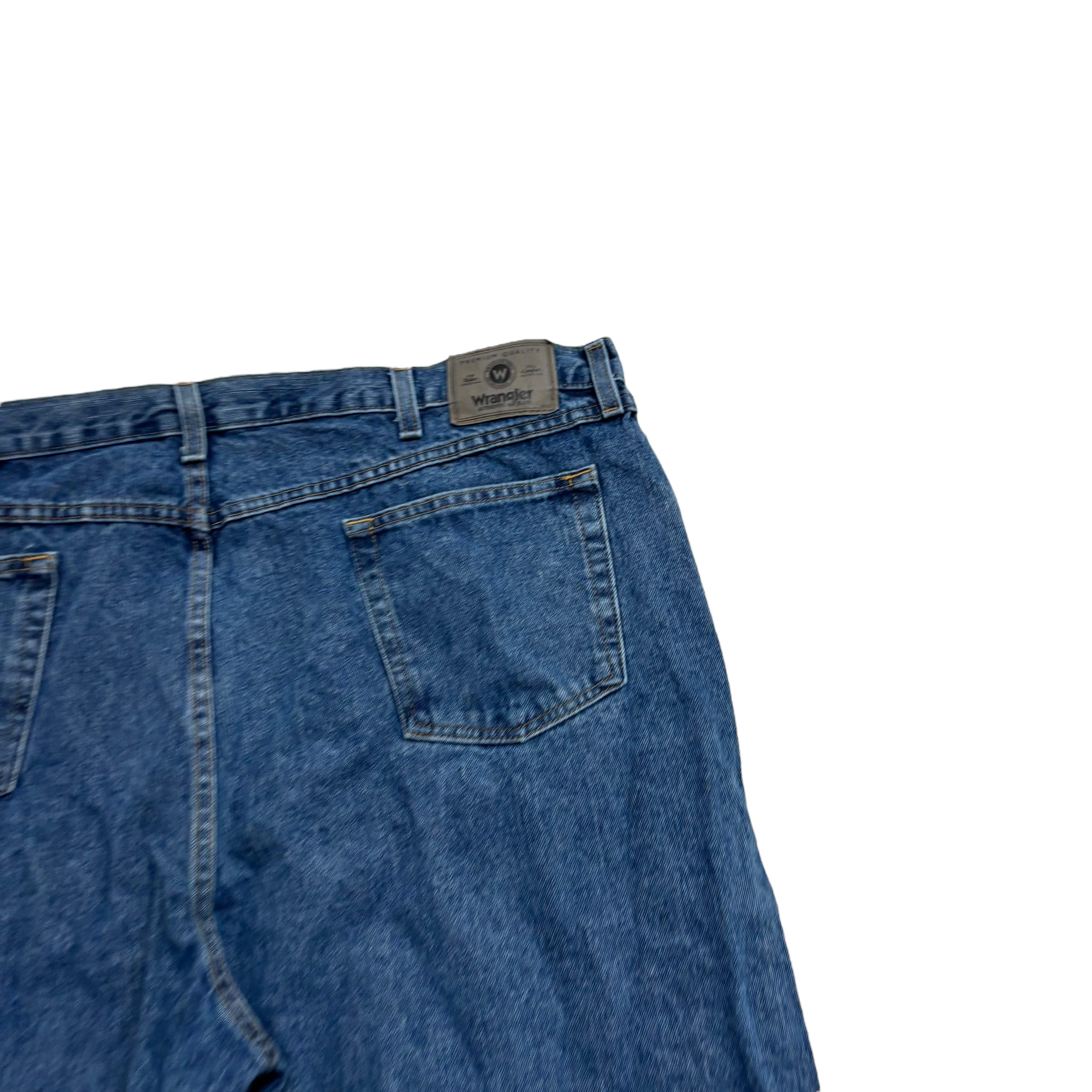 Wrangler Jeans W46 L32 Mens Mid Blue Relaxed Straight Fit Denim