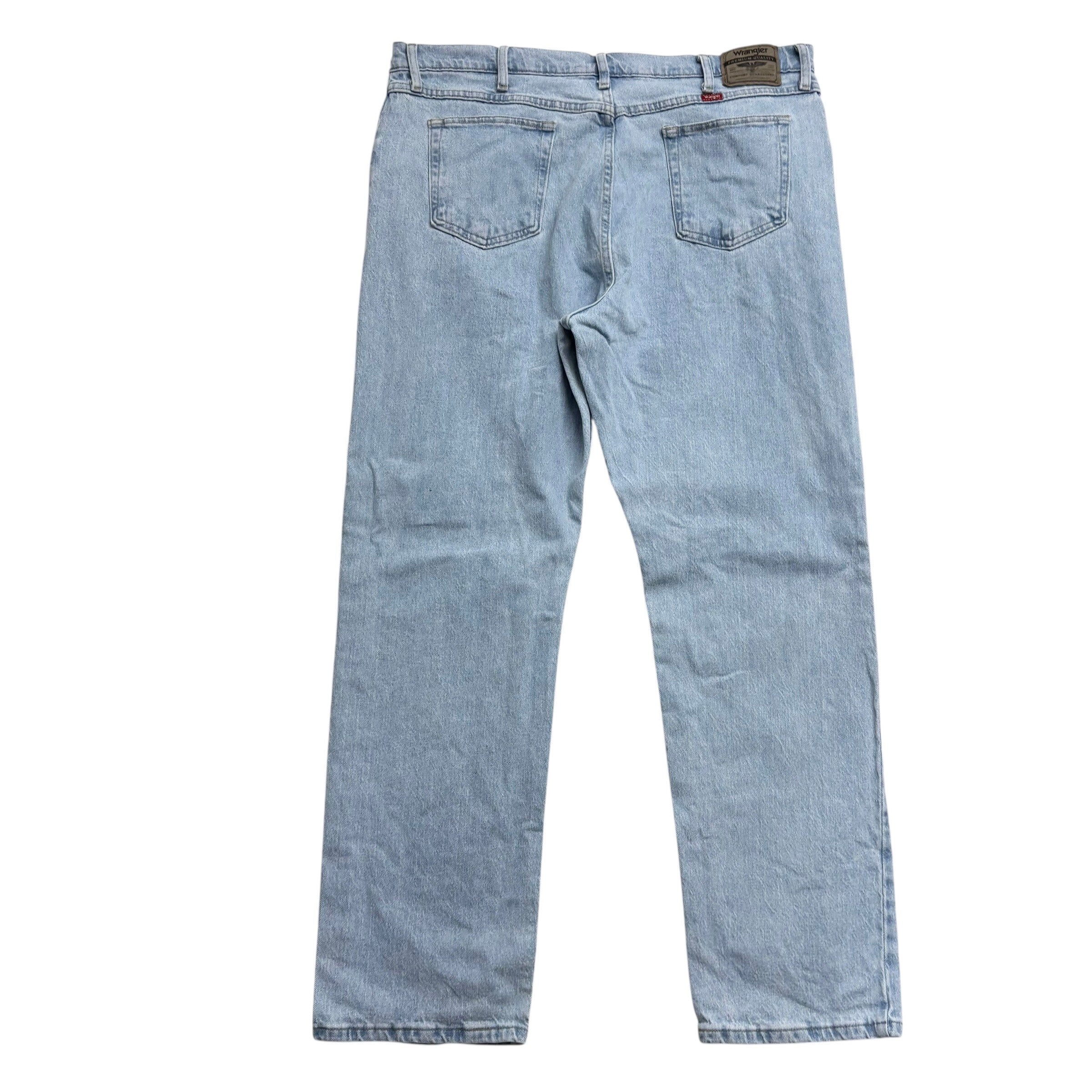 Wrangler Jeans W40 L32 Mens Light Blue Regular Straight Fit Stretch Denim (E)