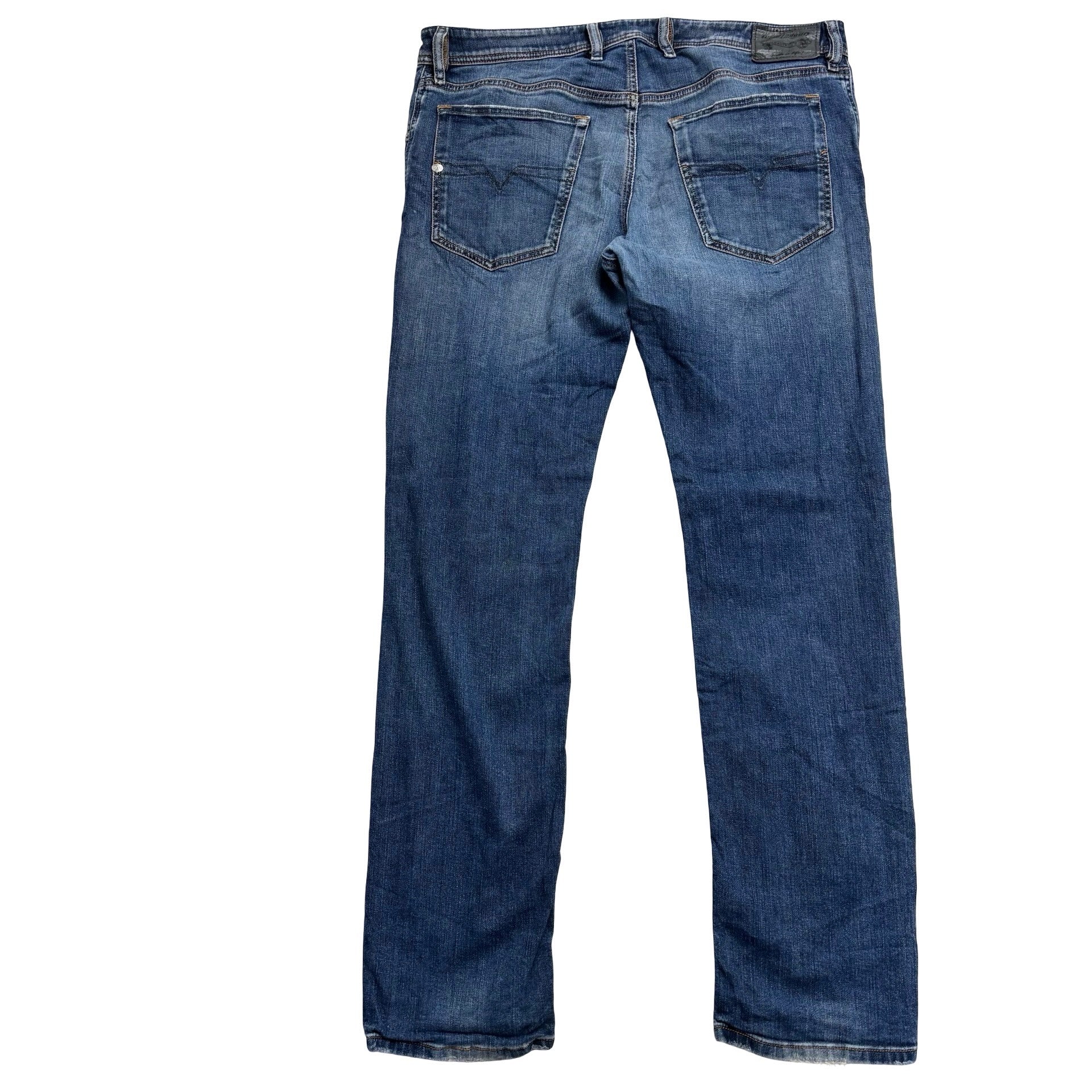 Diesel Waykee Jeans W36 L33 Mens Mid Blue Regular Straight Fit Stretch Denim