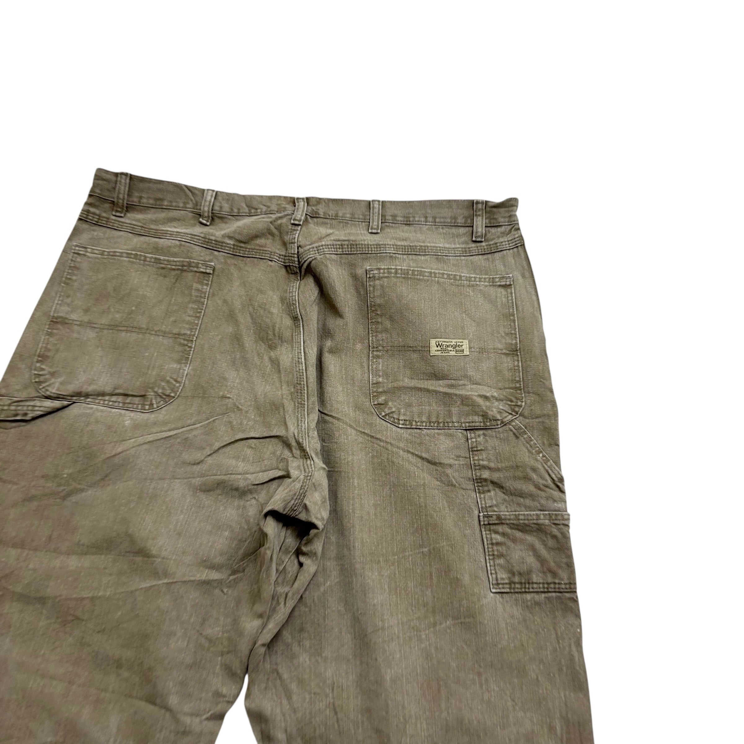 Wrangler Carpenter Jeans W40 L32 Mens Olive Relaxed Straight Fit Vintage