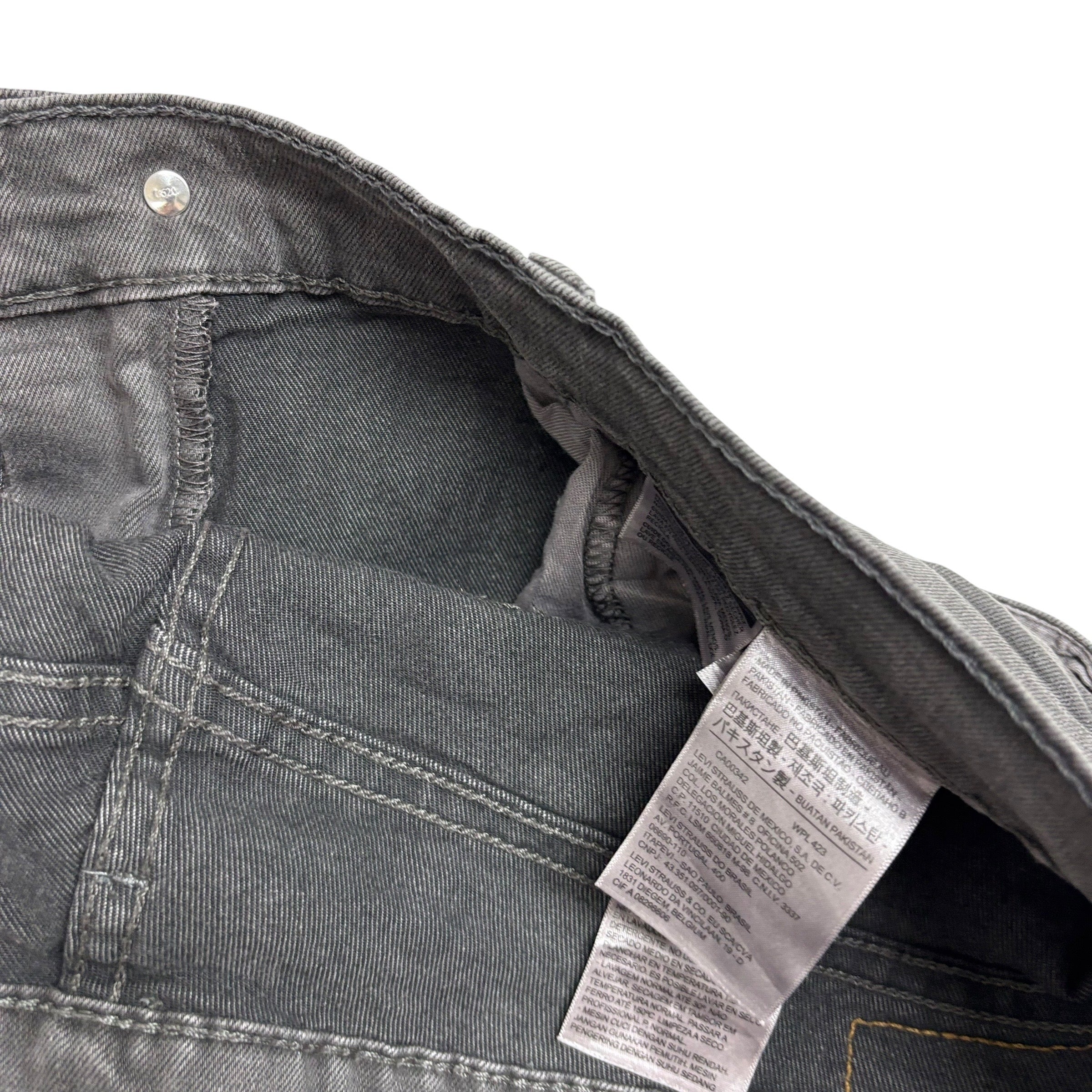 Levis 502 Jeans W40 L32 Mens Grey Regular Tapered Fit Stretch Denim