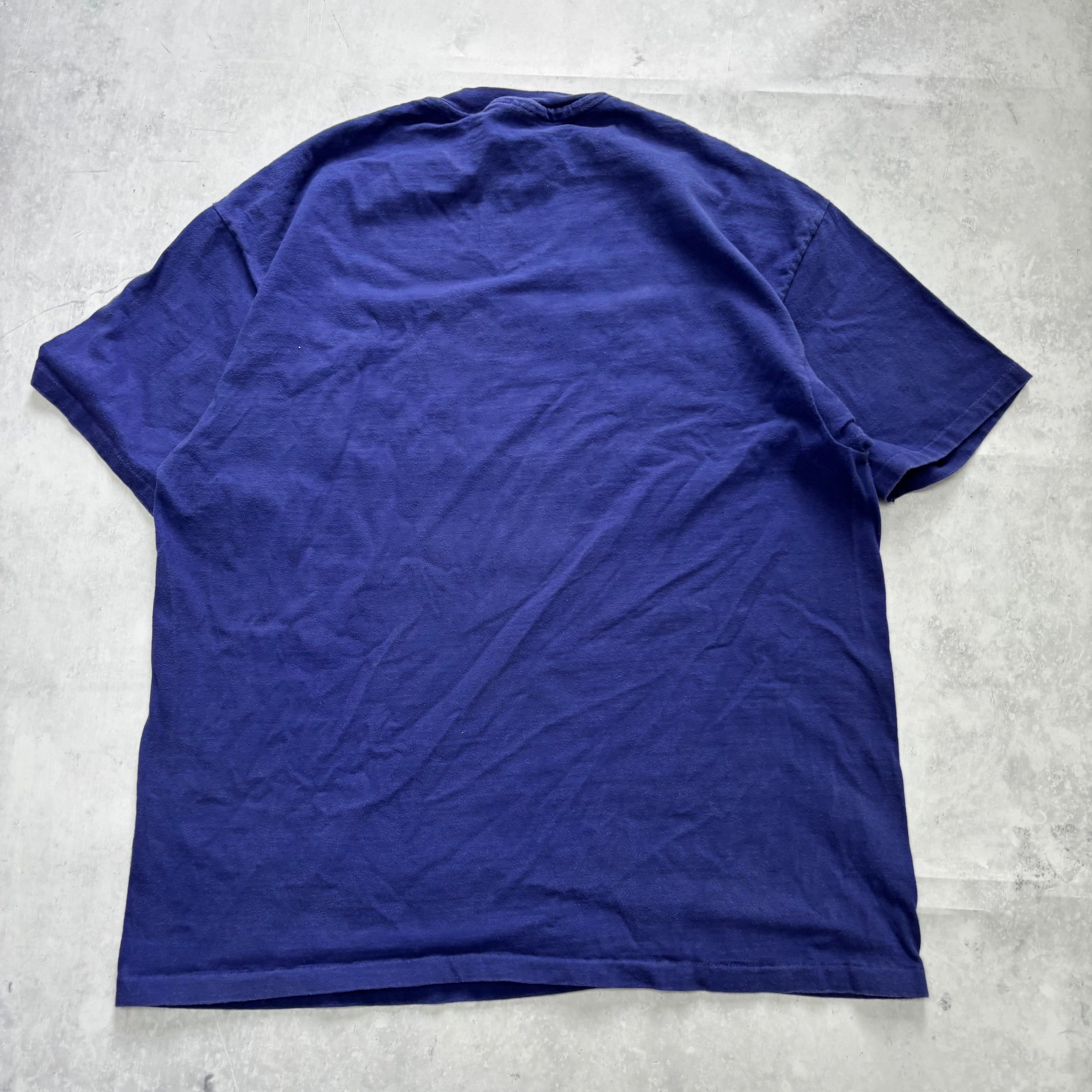 Vintage T Shirt Mens XL Navy Blue Single Stitch Graphic Print 90s USA Tourist