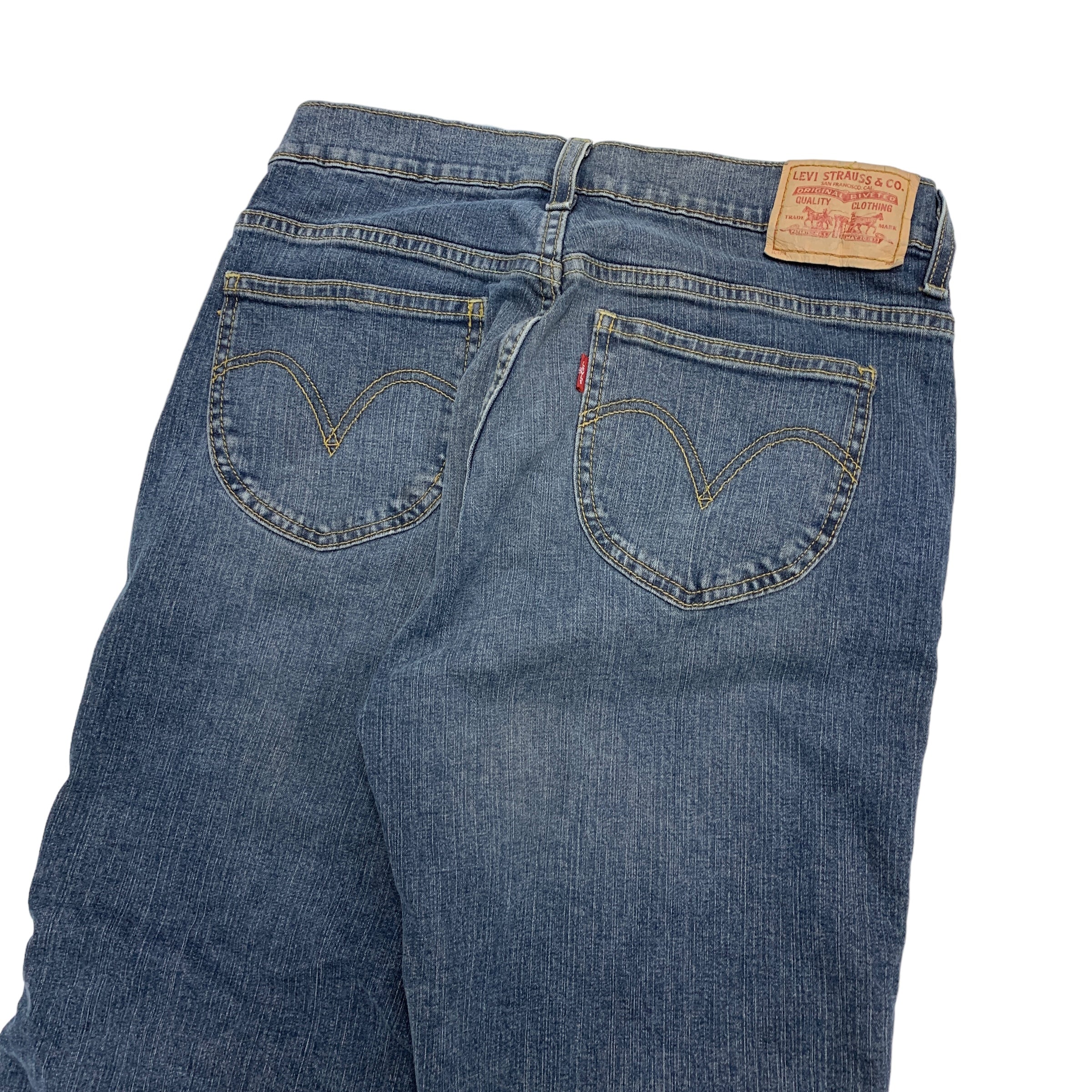 Levis Capri Jeans W28 Womens Dark Blue Vintage Y2K Stretch Denim