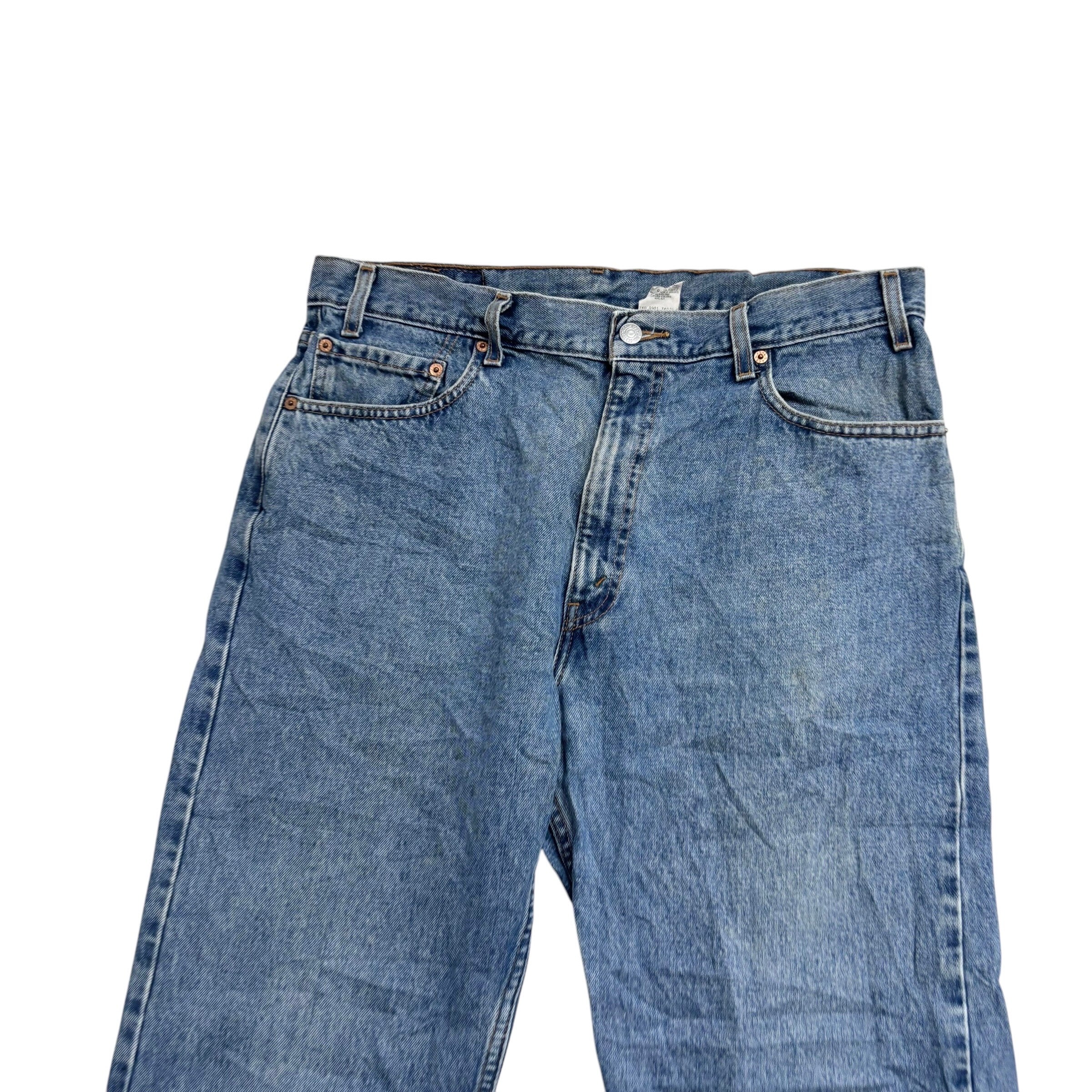 Levis 505 Jeans W36 L30 Mens Light Blue Regular Straight Fit Vintage Denim