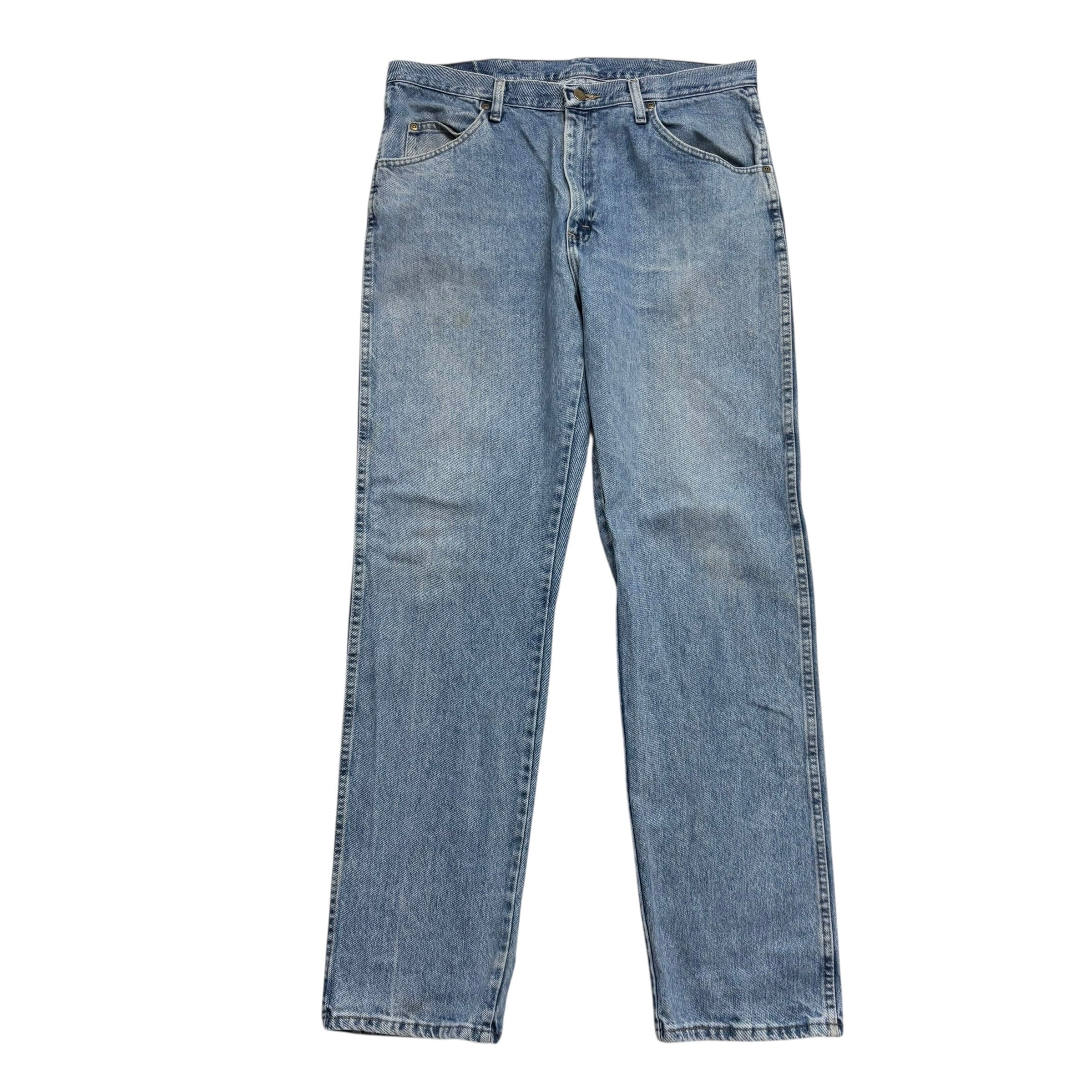 Wrangler Jeans W36 L34 Mens Mid Blue Regular Straight Fit Denim (F)