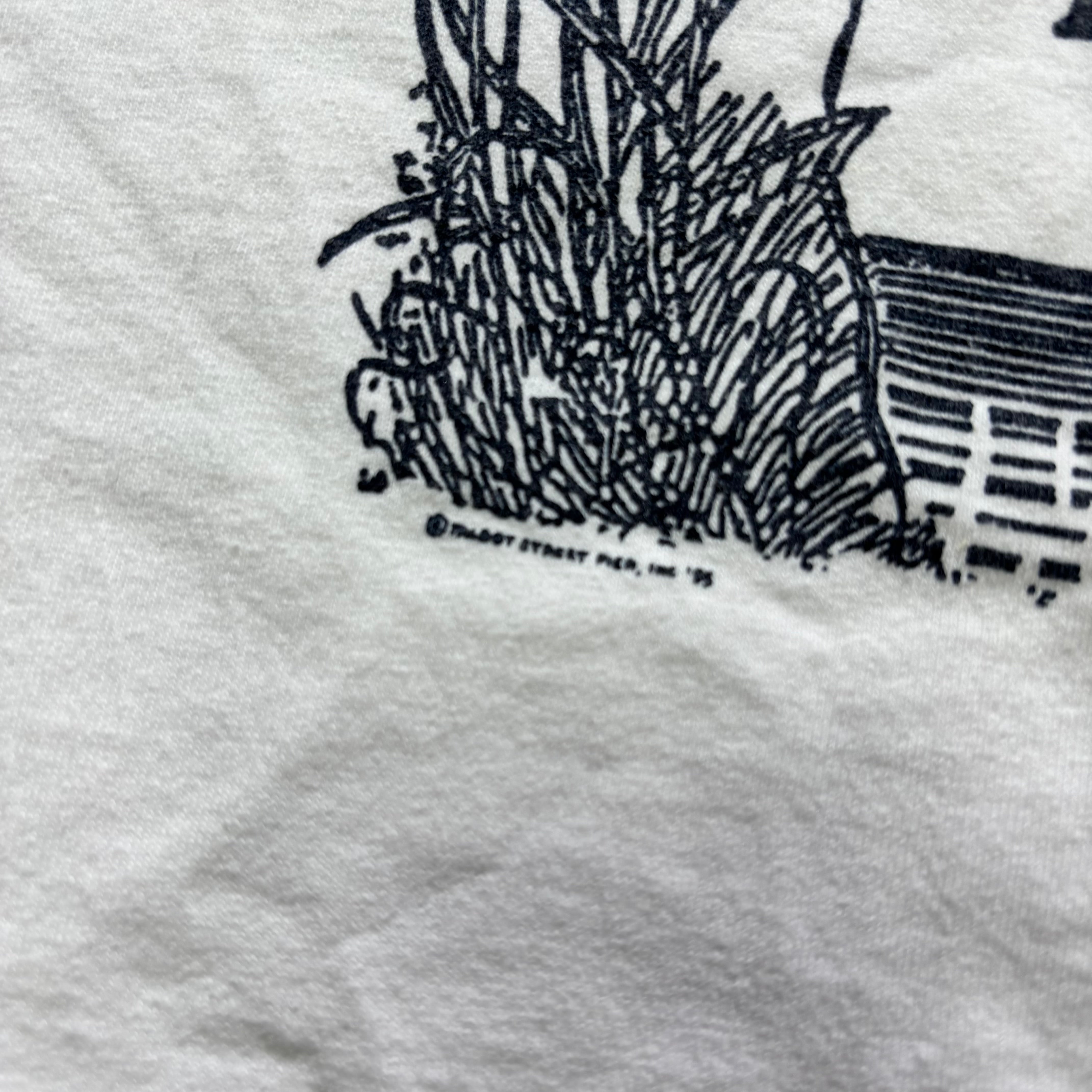 Vintage T Shirt Mens Large White Graphic Print 90s Mr Ducks Funny (E)