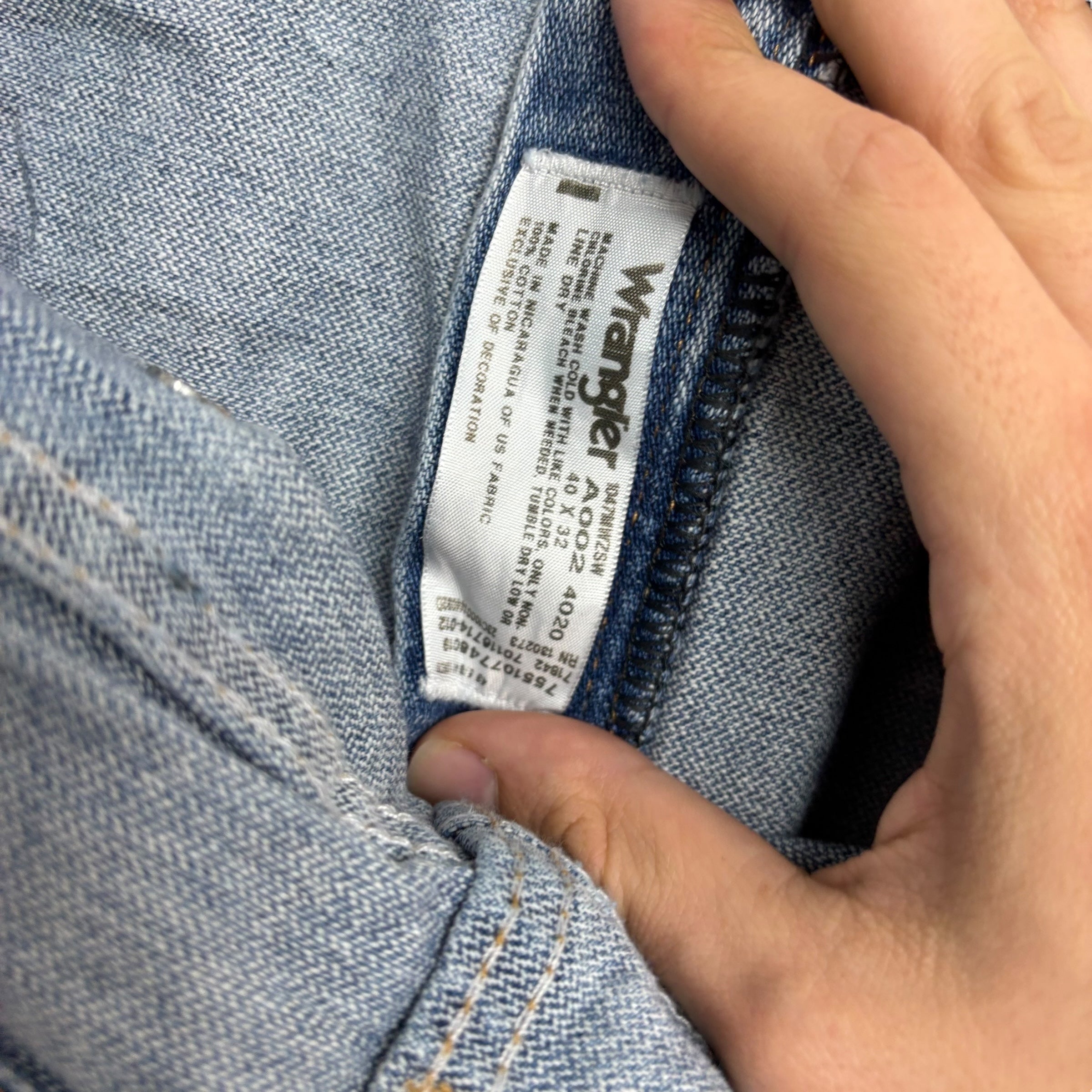 Wrangler Jeans Cowboy Cut W40 L32 Mens Light Blue 47MWZ Regular Fit Denim (E)