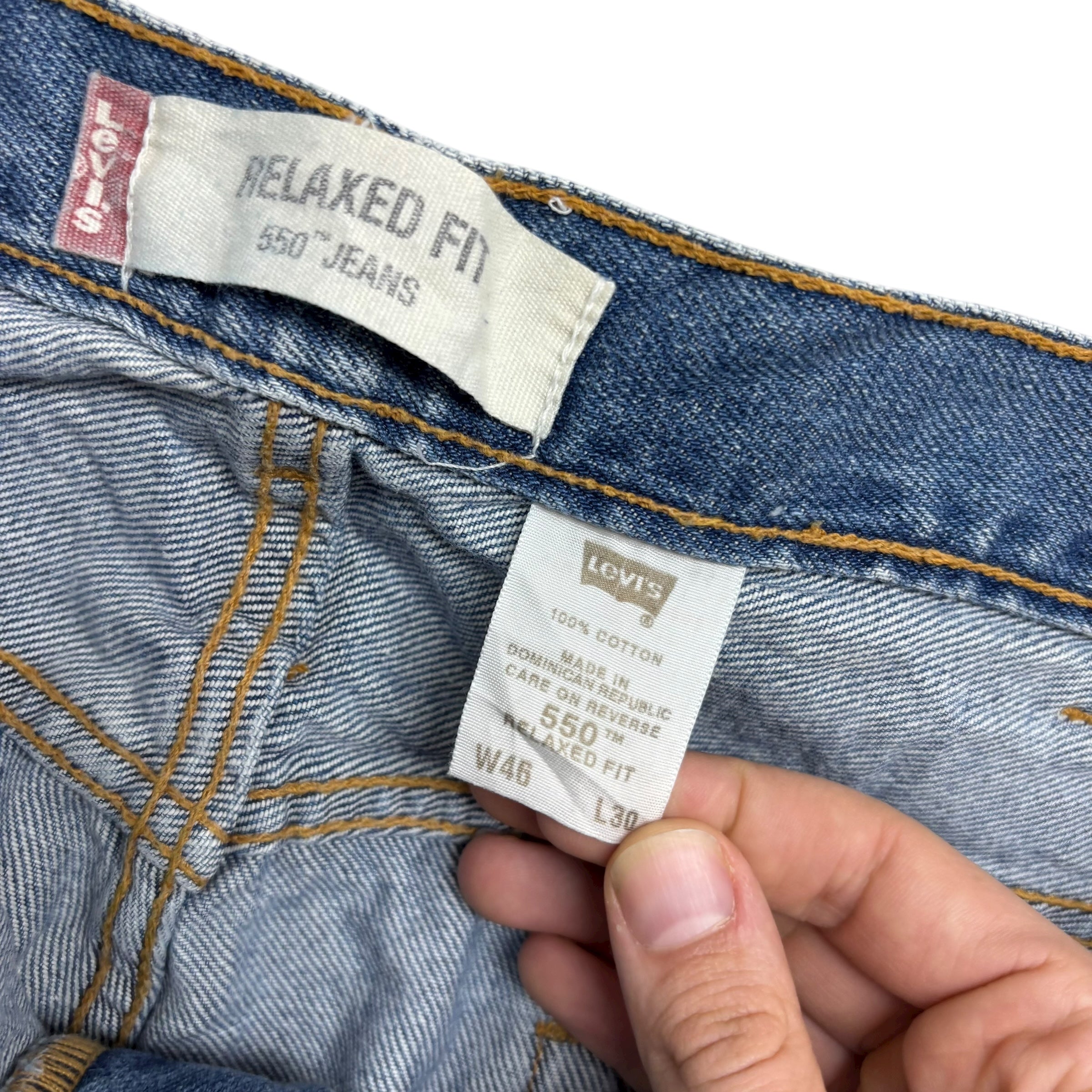 Levis 550 Jeans W44 L30 Mens Mid Blue Baggy Relaxed Straight Vintage Denim (E)