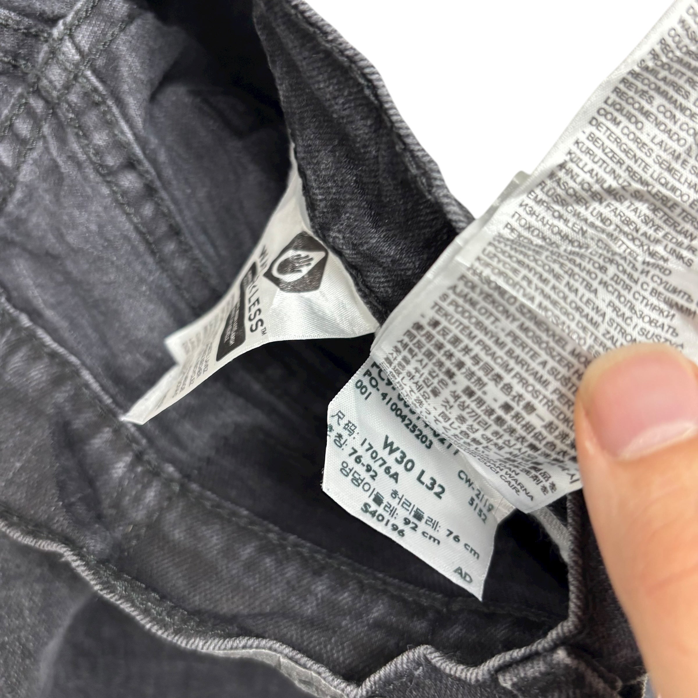 Levis 514 Jeans W30 L31 Mens Black Slim Straight Fit Stretch Denim