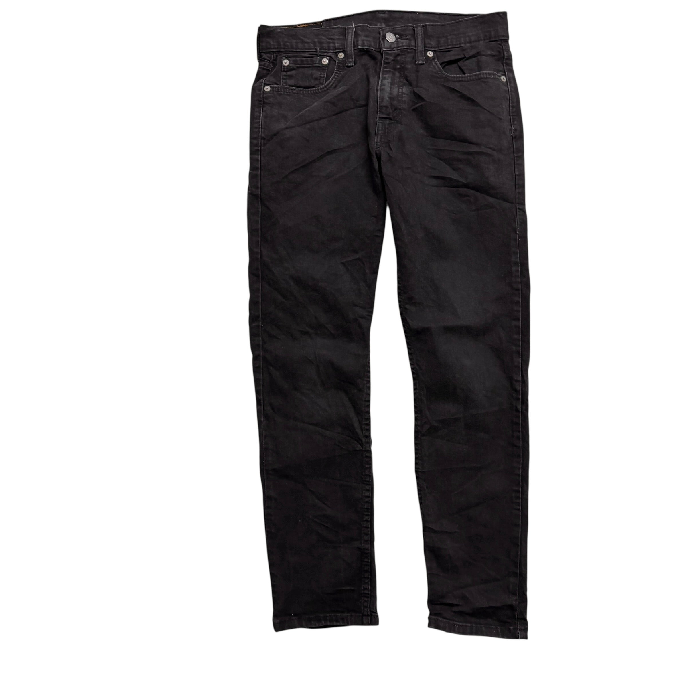 Levis 502 Jeans W30 L29 Mens Black Regular Tapered Fit Stretch Denim (E)