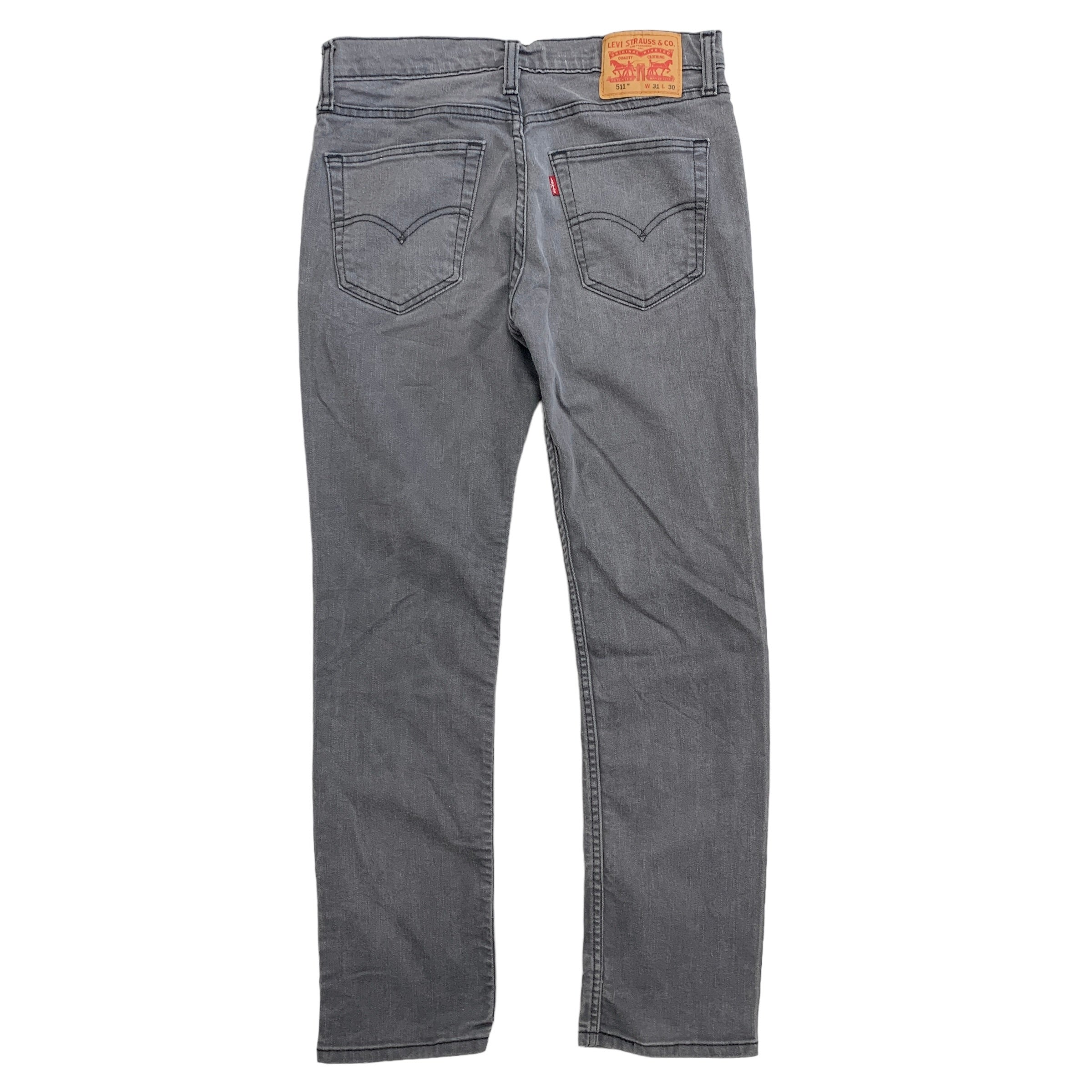 Levis 511 Jeans W31 L29 Mens Grey Slim Fit Stretch Denim