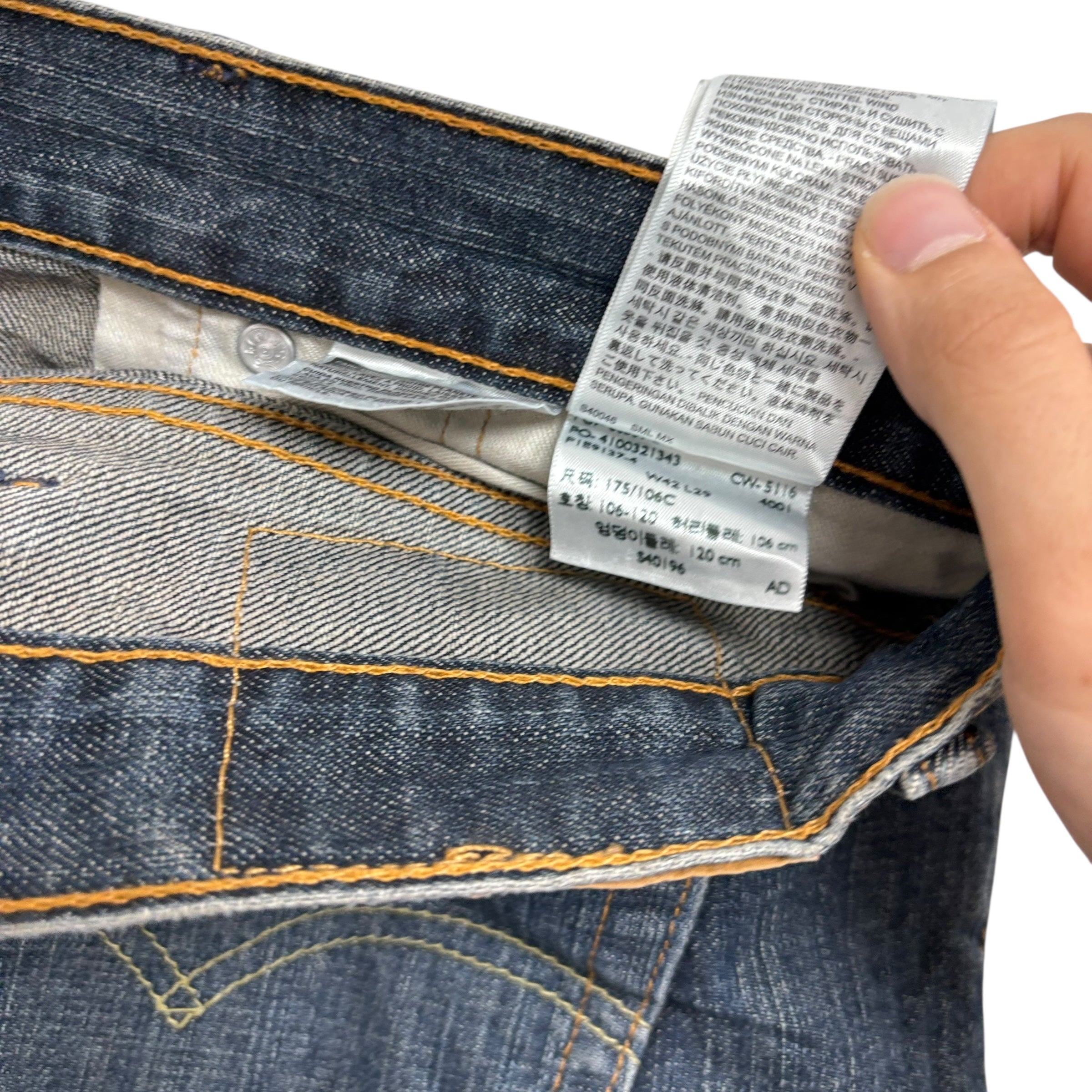 Levis 559 Jeans W42 L29 Mens Dark Blue Baggy Relaxed Straight Fit Denim (E)