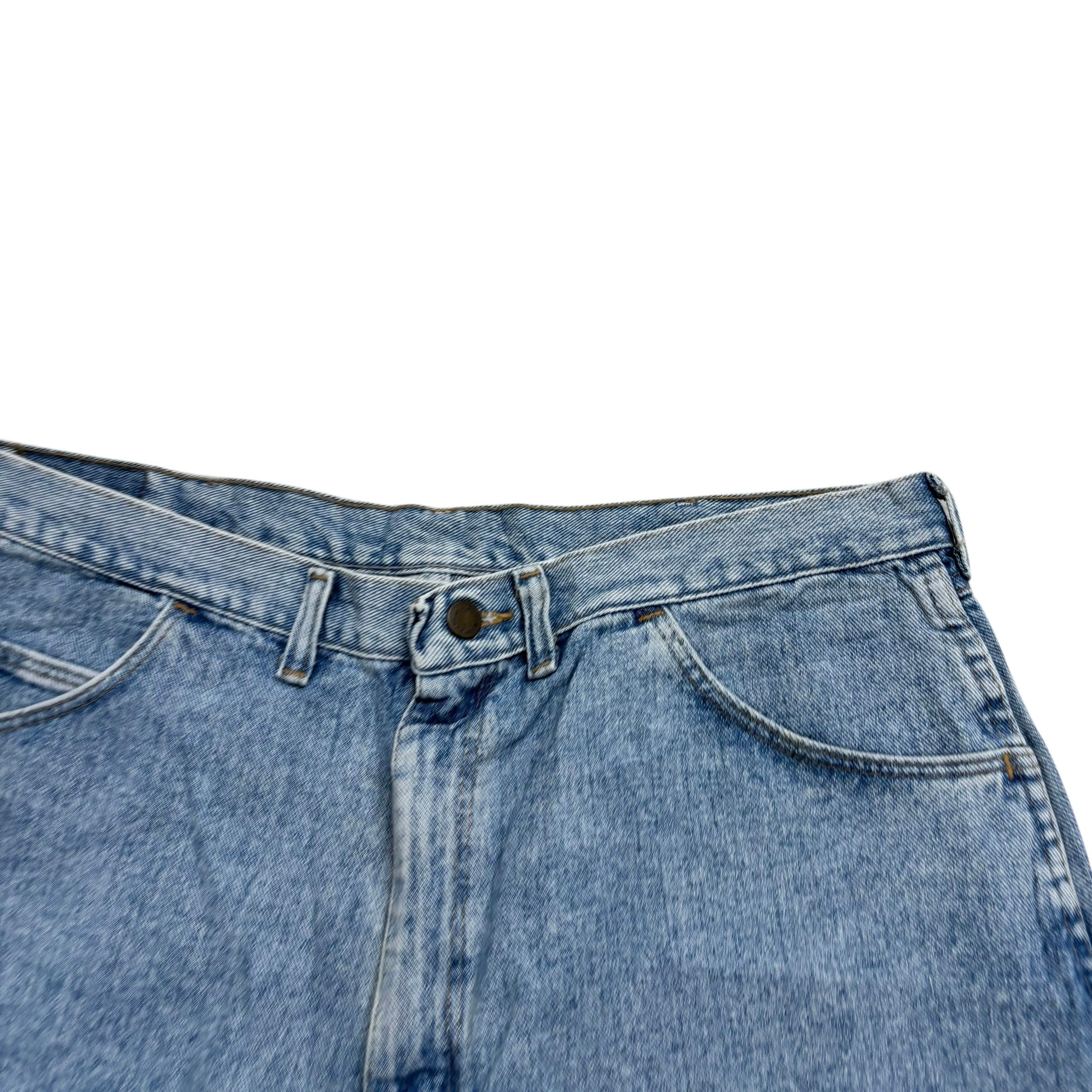 Vintage Wrangler Baggy Jorts W36 Mens Denim Shorts Light Blue Relaxed Fit (E)