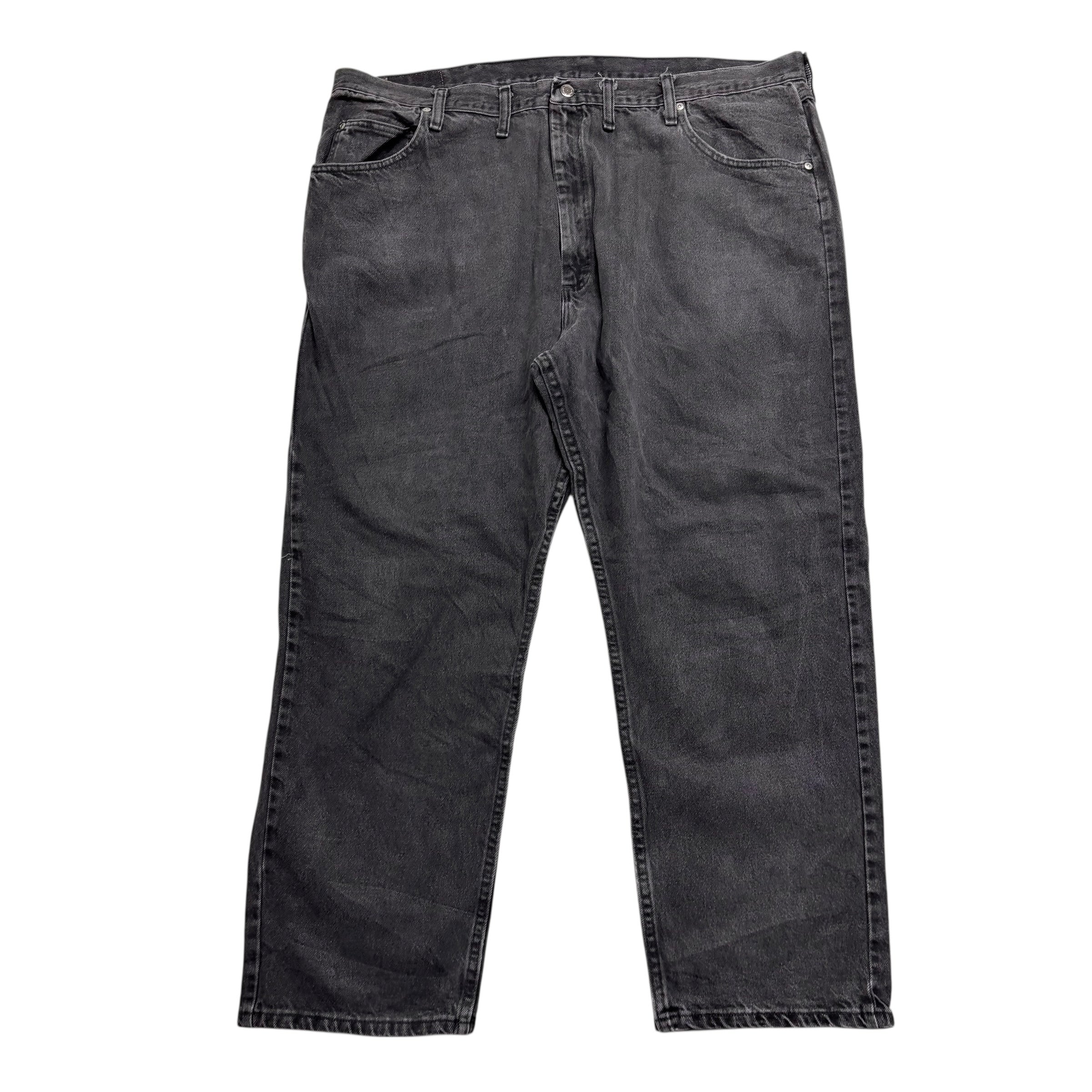 Wrangler Jeans W44 L30 Mens Black Relaxed Straight Fit Denim