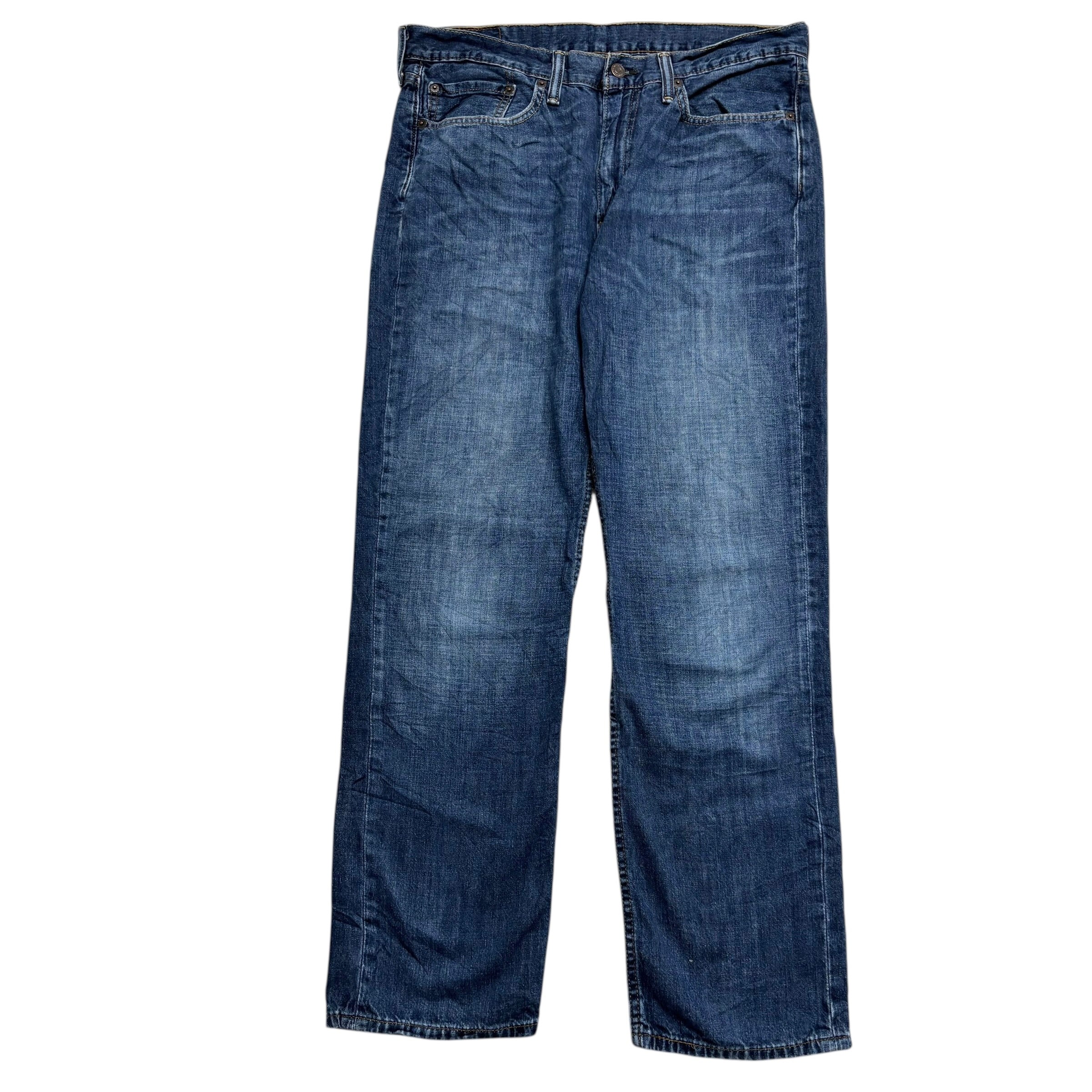 Levis 514 Jeans W34 L30 Mens Mid Blue Regular Straight Fit Denim (E)