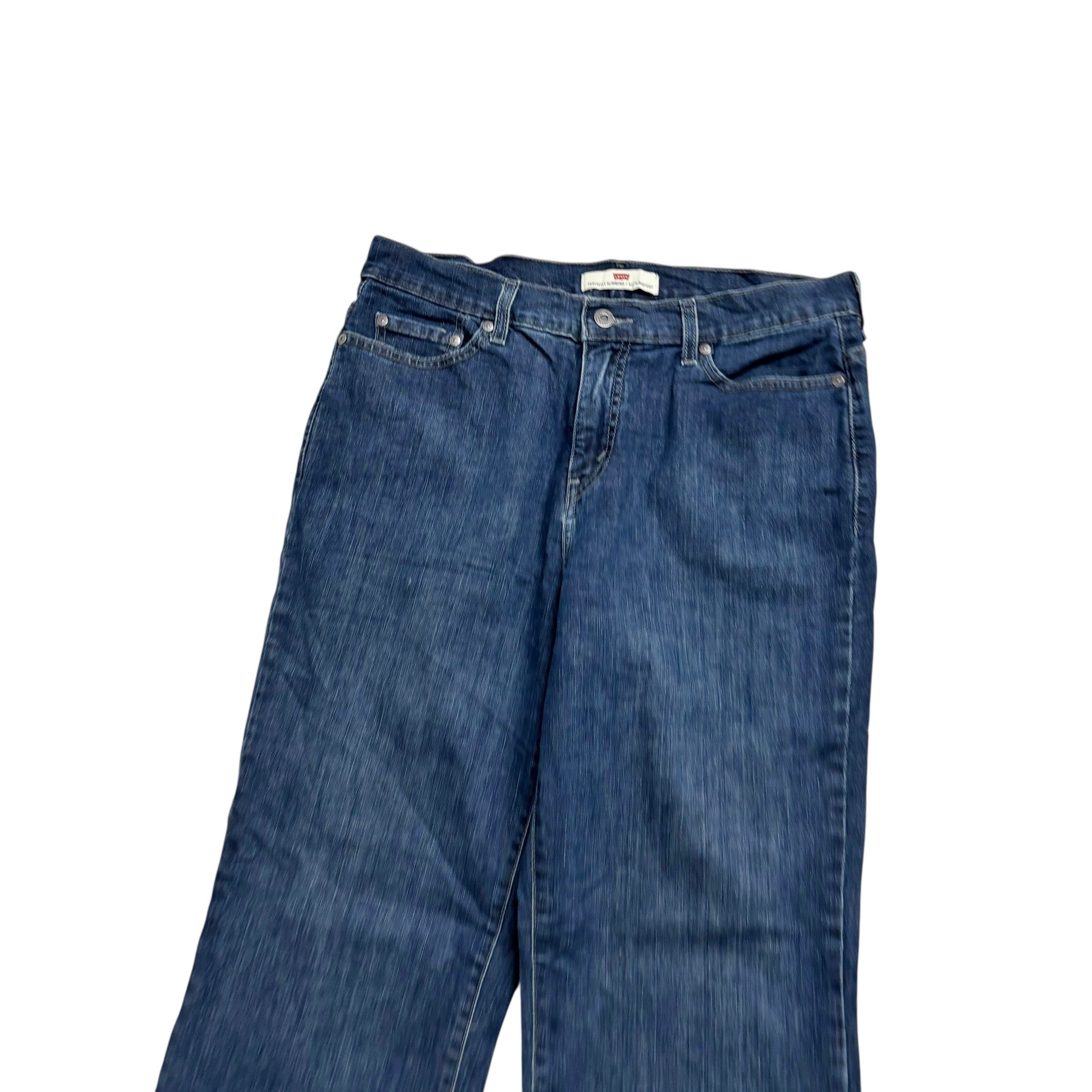 Levis 512 Jeans W32 L30 Womens Slimming Bootcut Dark Blue Stretch Denim (E)