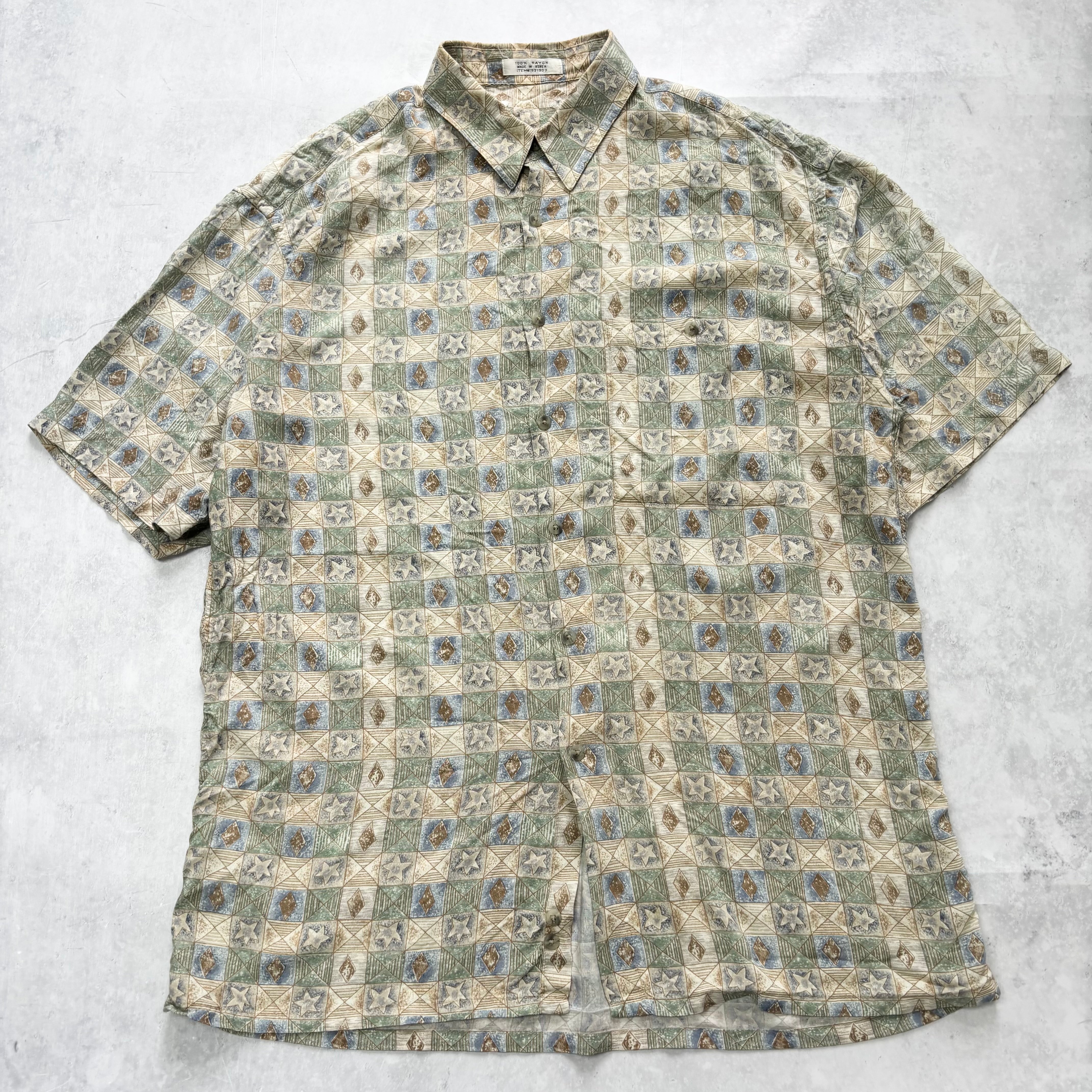 Vintage Hawaiian Shirt Mens Large Floral Aloha Short Sleeve Rayon (E)