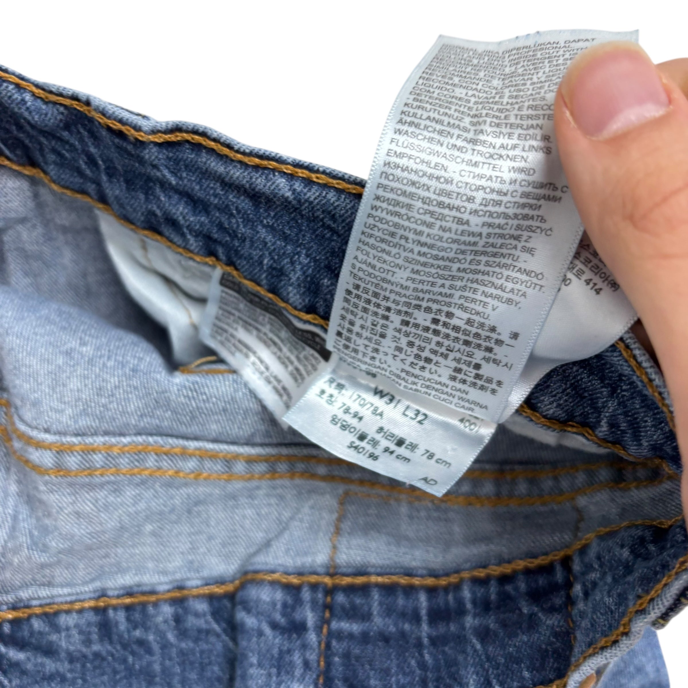 Levis 505 Jeans W31 L32 Mens Mid Blue Regular Straight Fit Stretch Denim